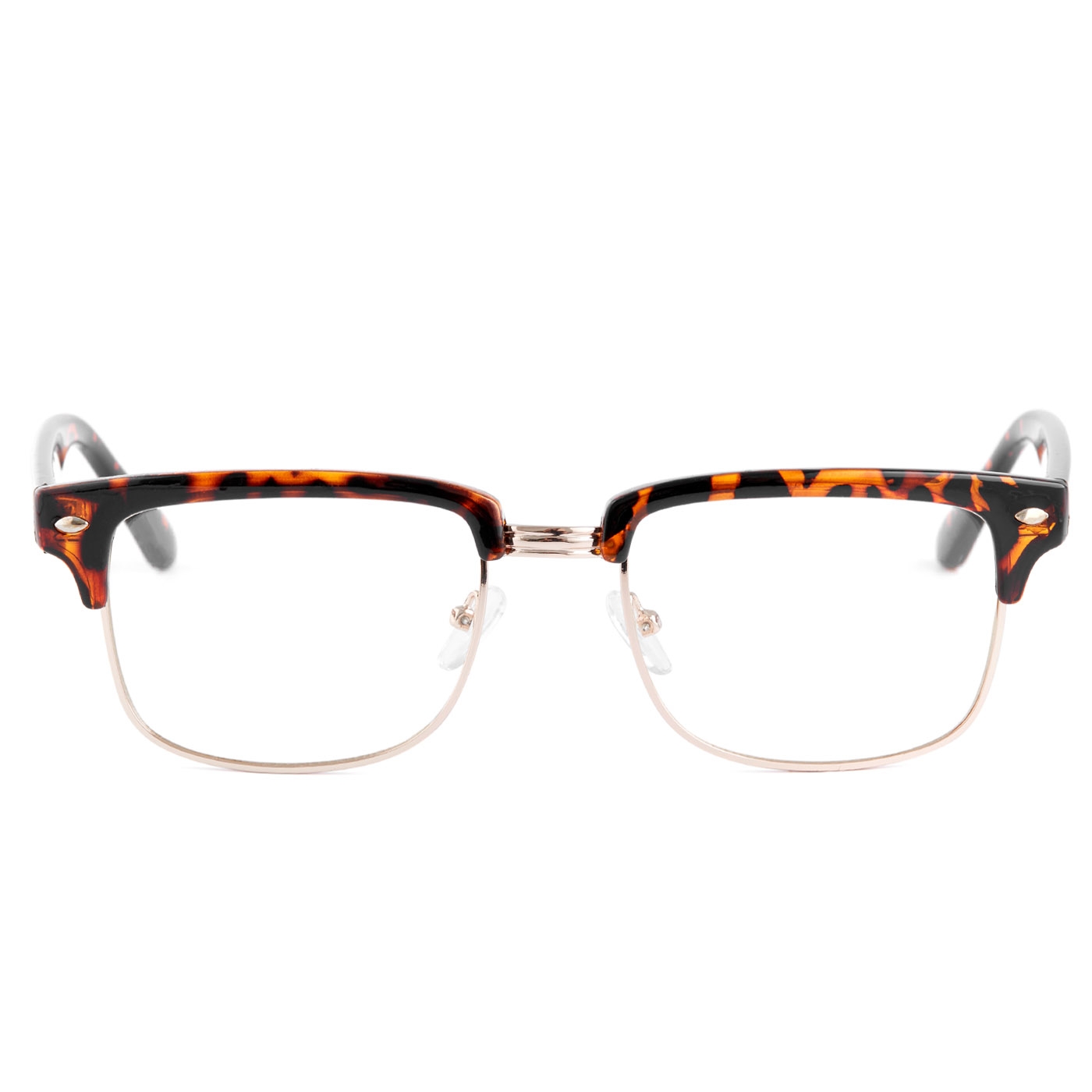 Guldfärgade Bridge Vintage Glasögon med klara glas - 1