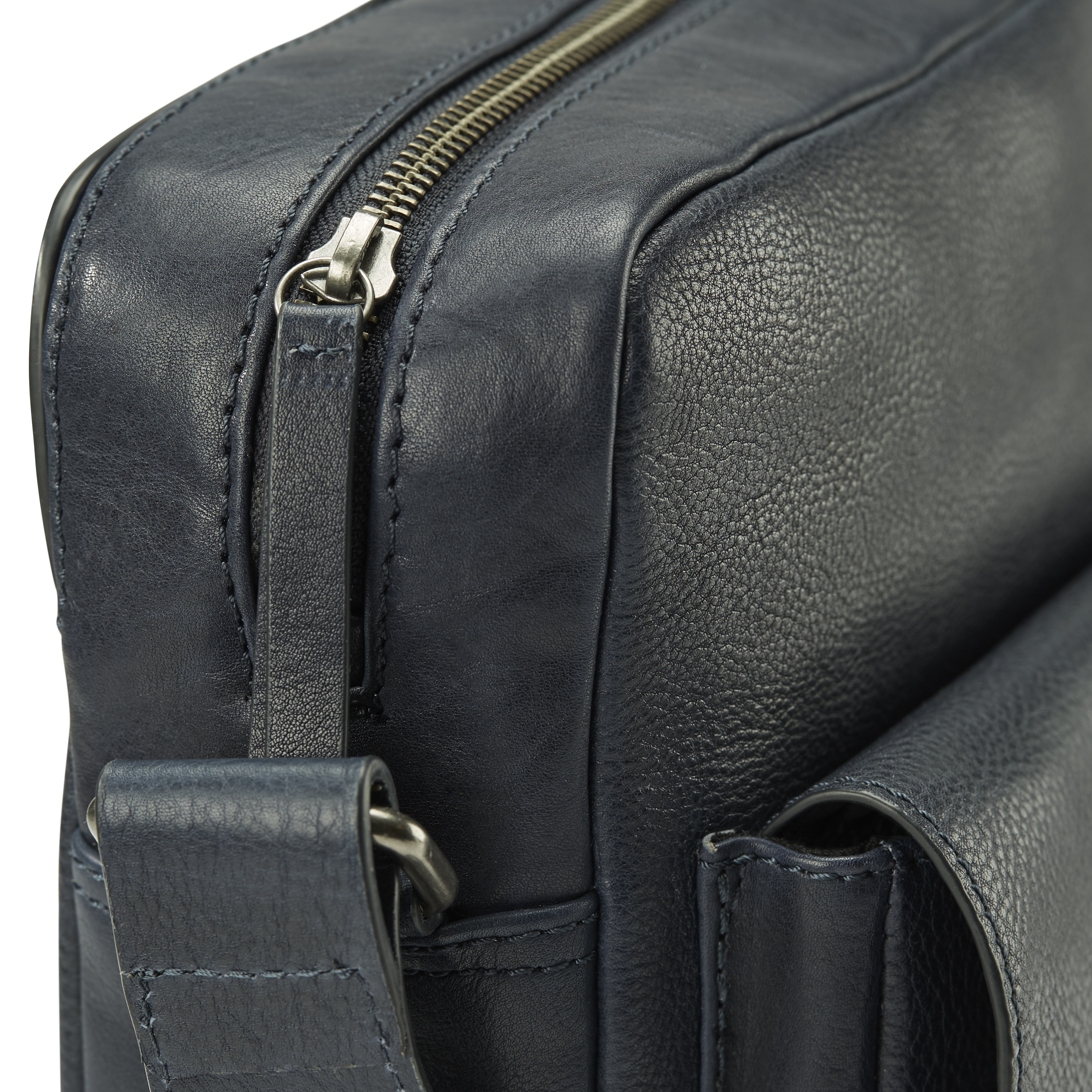 Sac à bandoulière en cuir bleu marine Laurie - 9