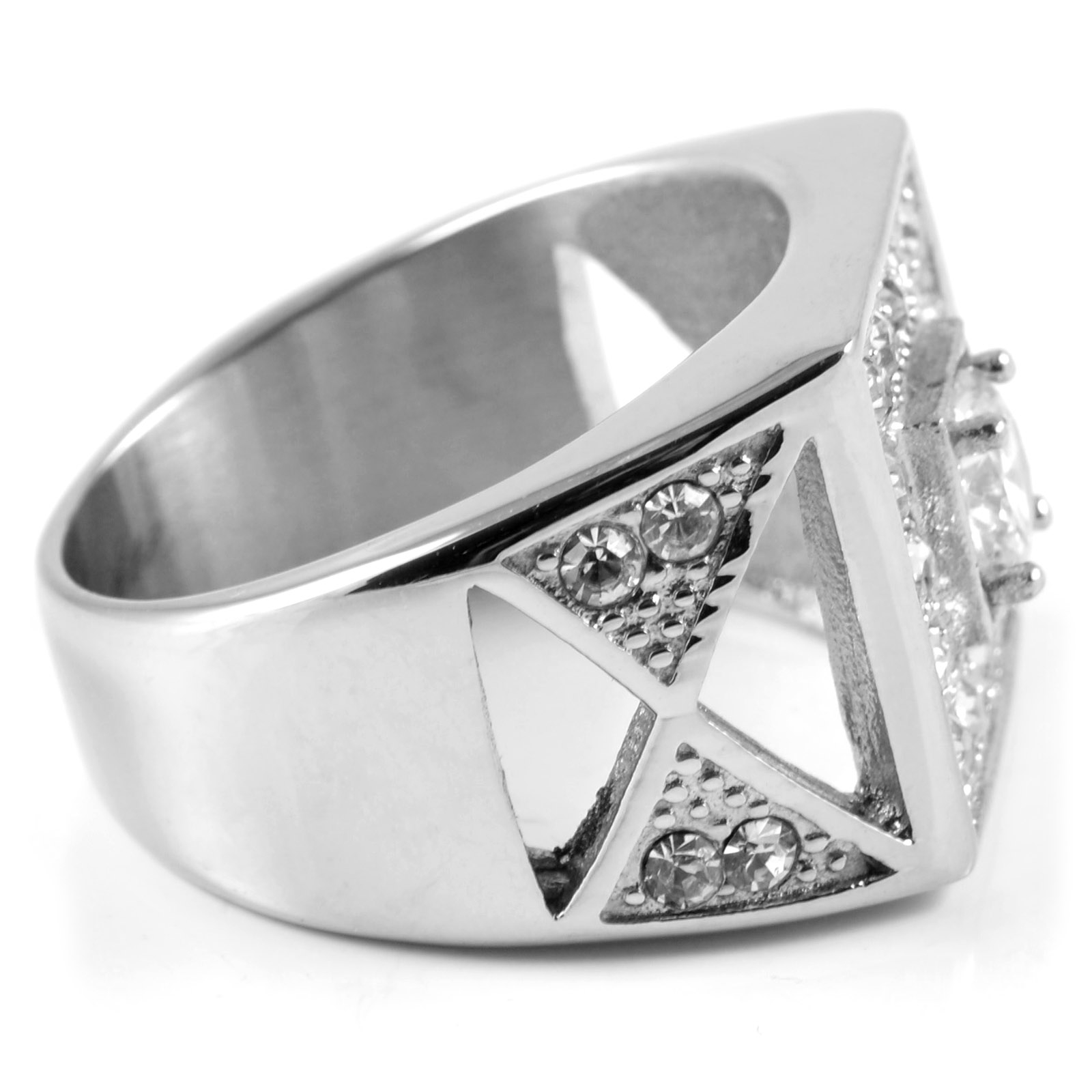 Royal Clear Zirconia Steel Ring - 3