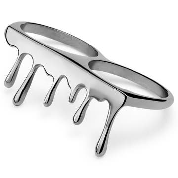 Fahrenheit | 16 mm Silver-Tone Stainless Steel Melting Double Ring