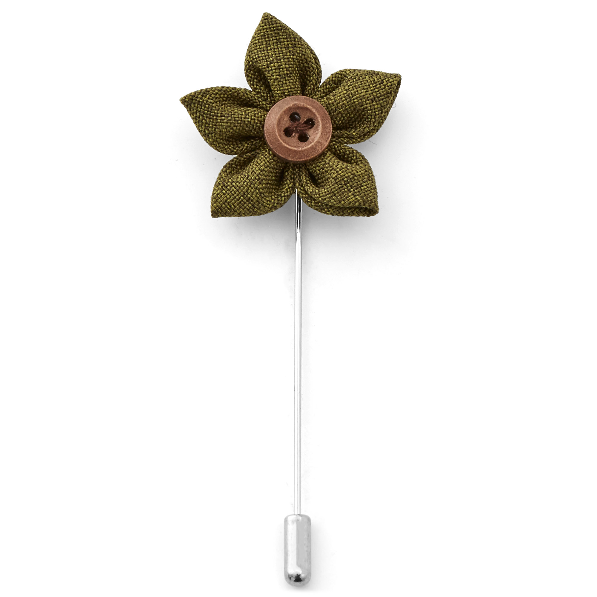 Buttoned Olive Lapel Flower - 1