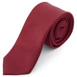 Extra Lange Burgunderrote Basic Krawatte 6cm 