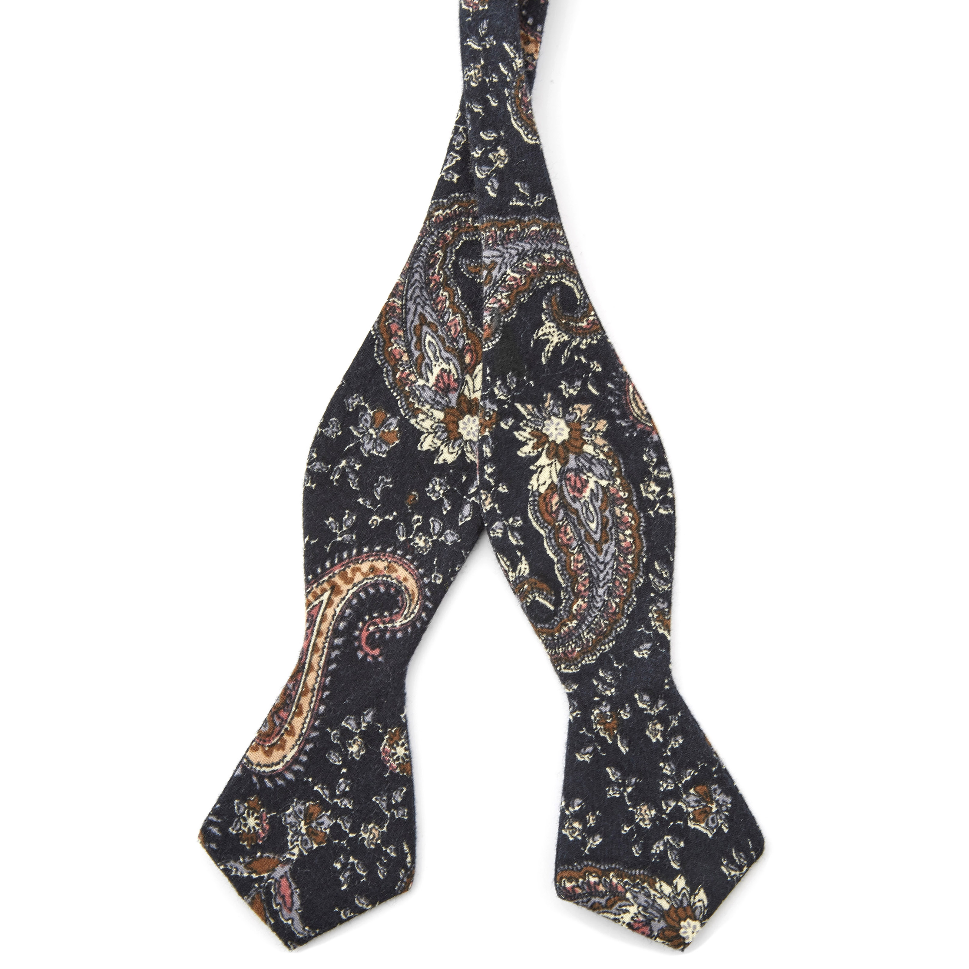 Schwarze Paisley Selbsstbinder Fliege - 1