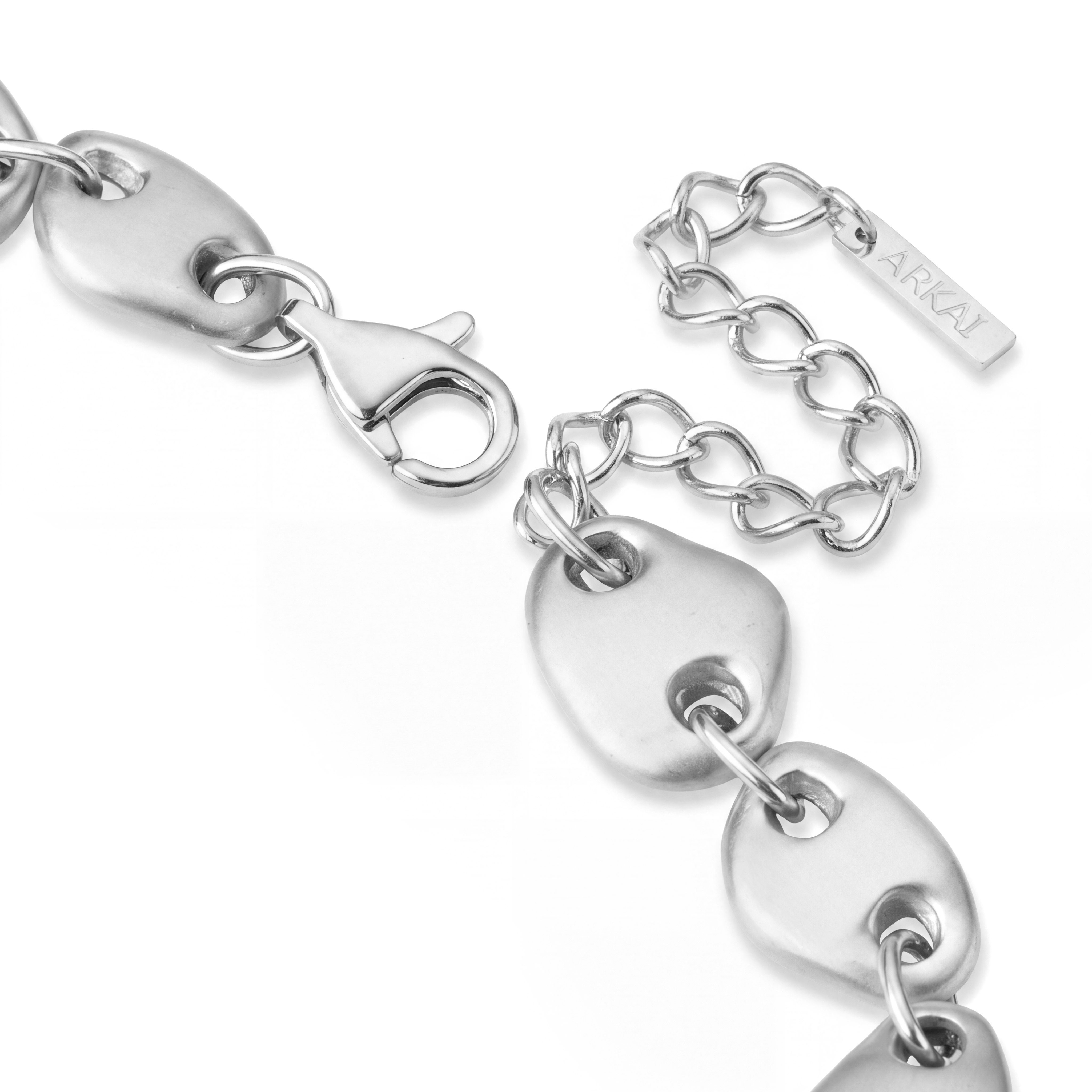 Organic | Bracelet Cobble en acier inoxydable plaqué argent - 2