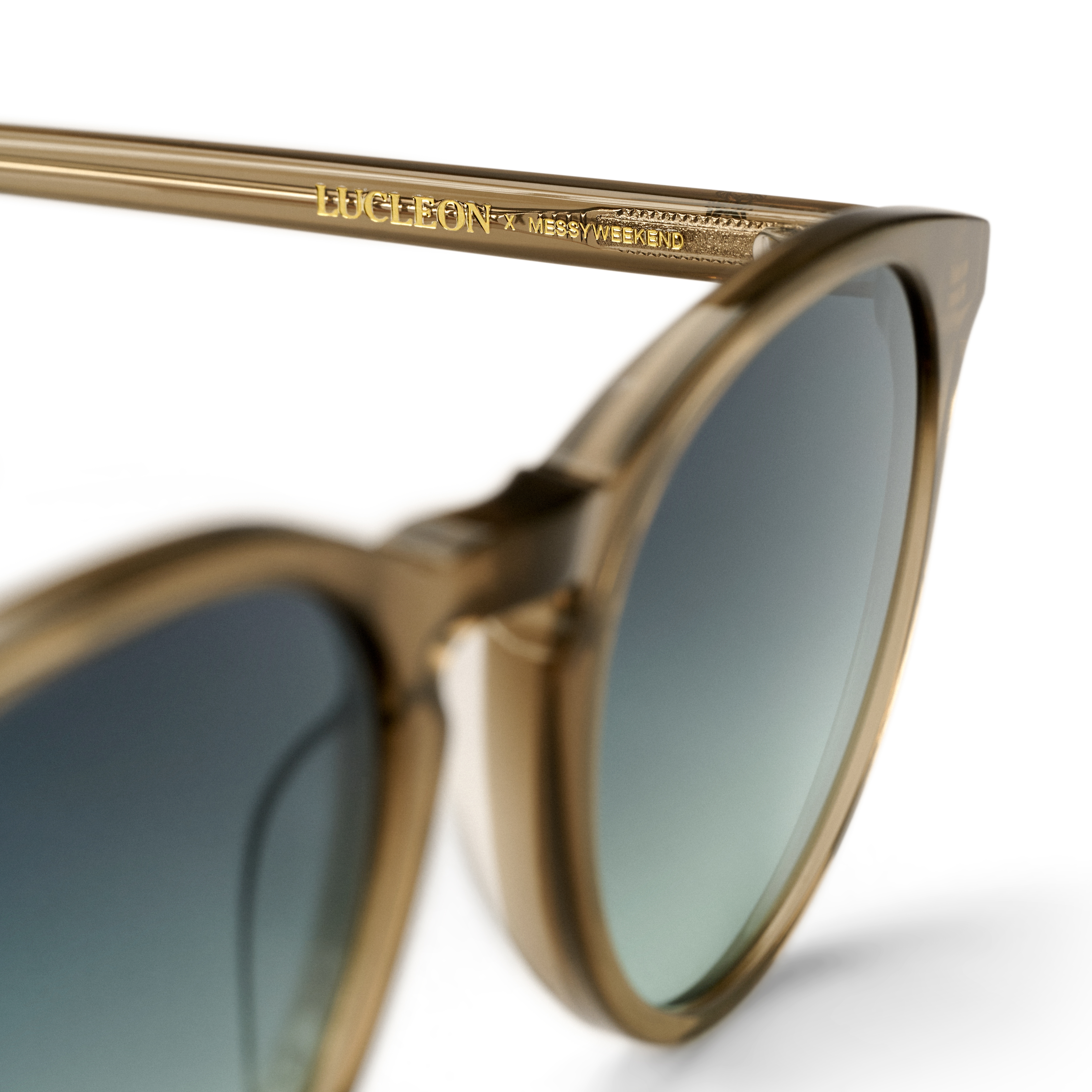 Runde Flaschengrüne Hornumrandete Sonnenbrille im Depp-Stil





 - 5