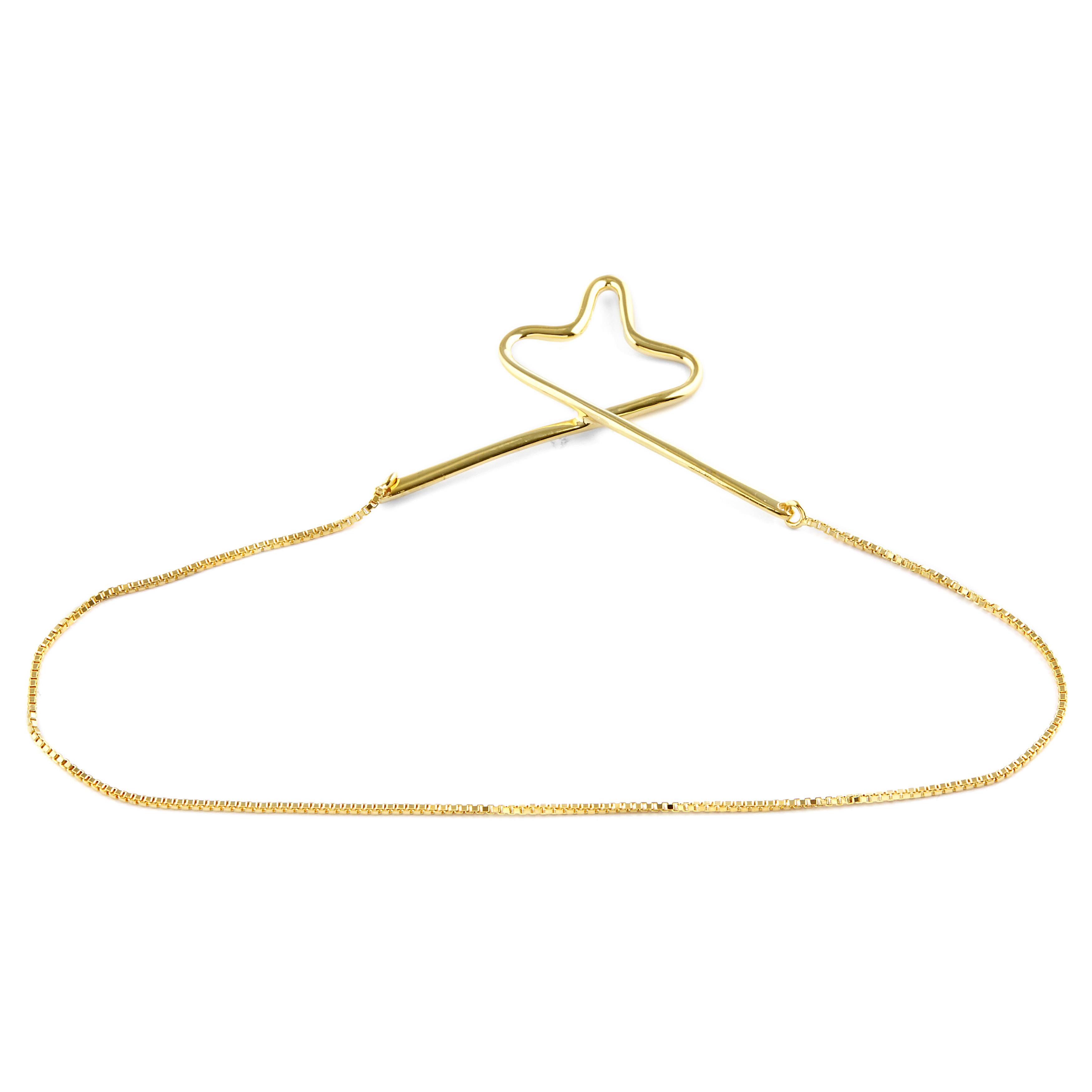 925s-Slipsekæde i Guld med Kvadratisk Kæde - 4