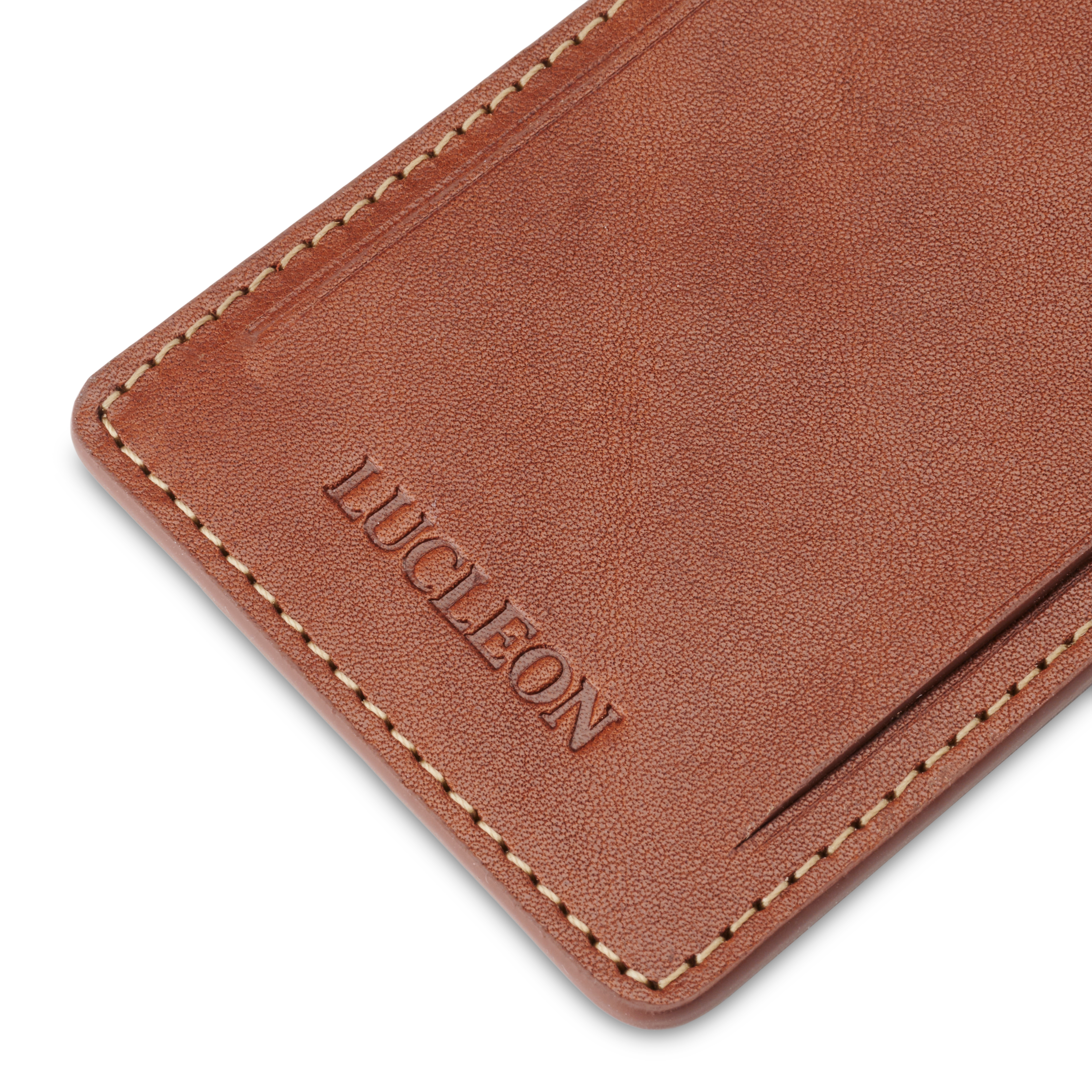 Kullanruskea nahkainen Finley-nimilappu matkalaukkuun - 6