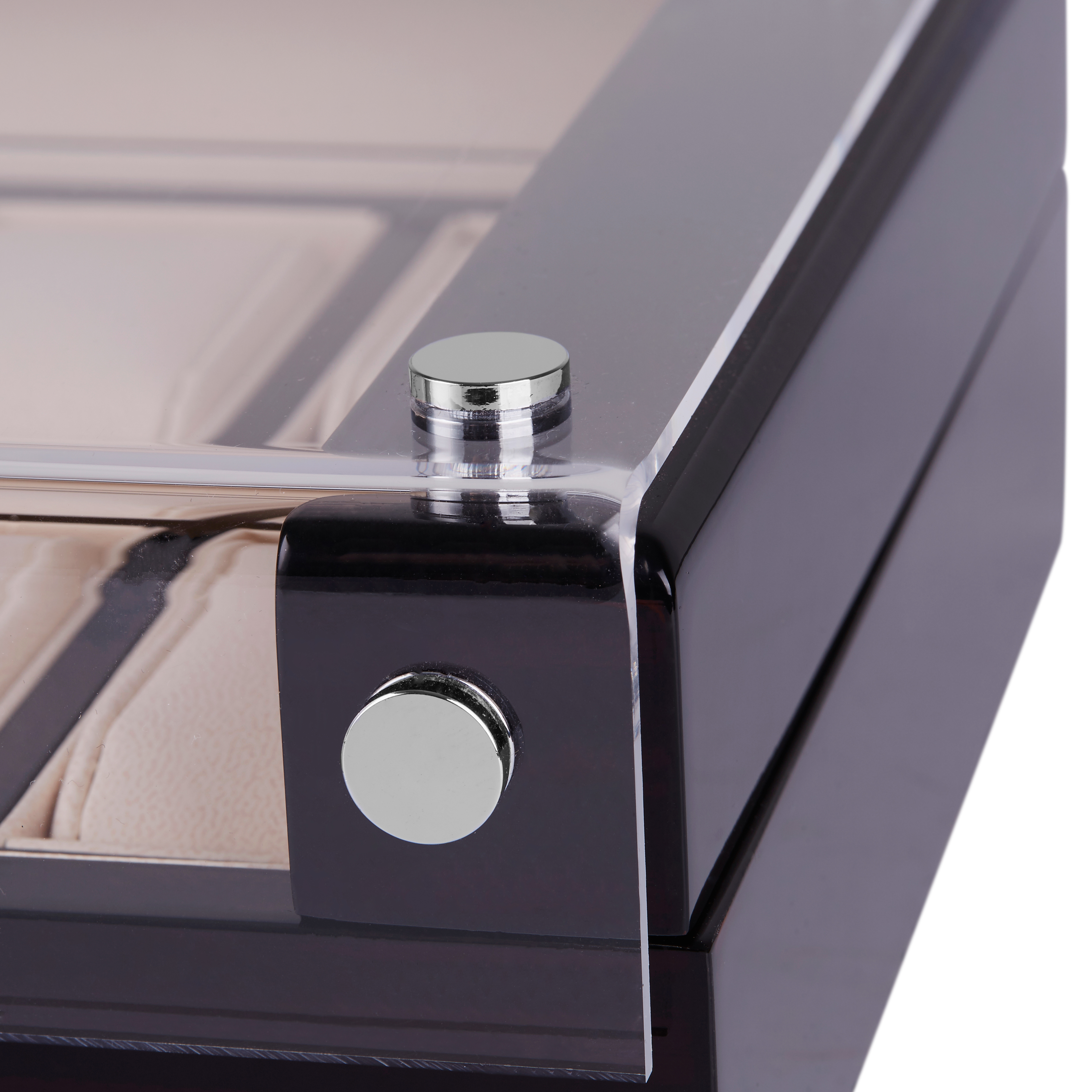 Grote Ebbenhouten Horlogekast met Groot Display - 12 horloges - 6