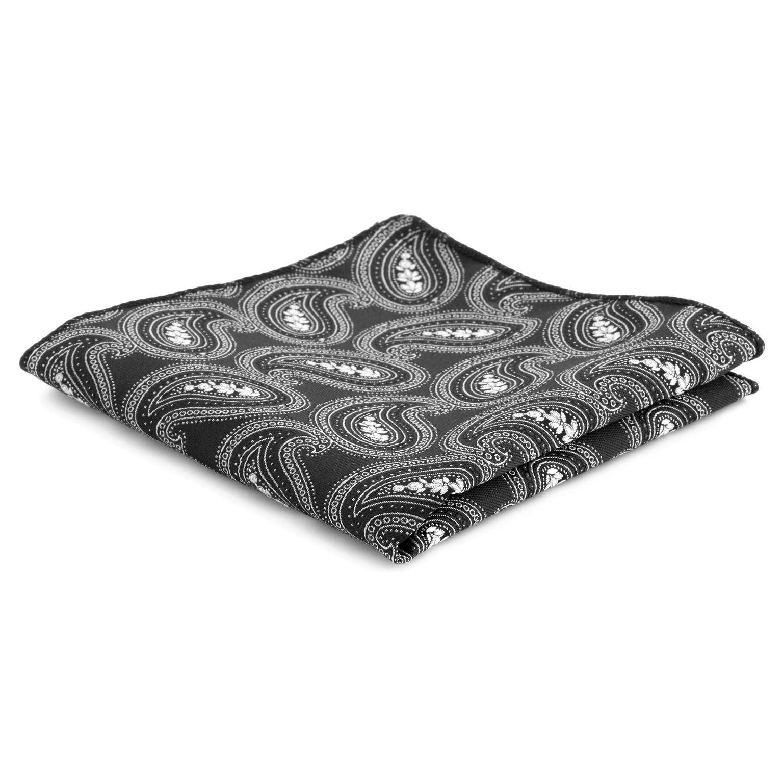 Lenço de Bolso Paisley Preto Lenço de Bolso Paisley Preto