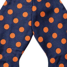 Orange Polka Dot Silk Self-Tie Bow Tie - 2 - gallery