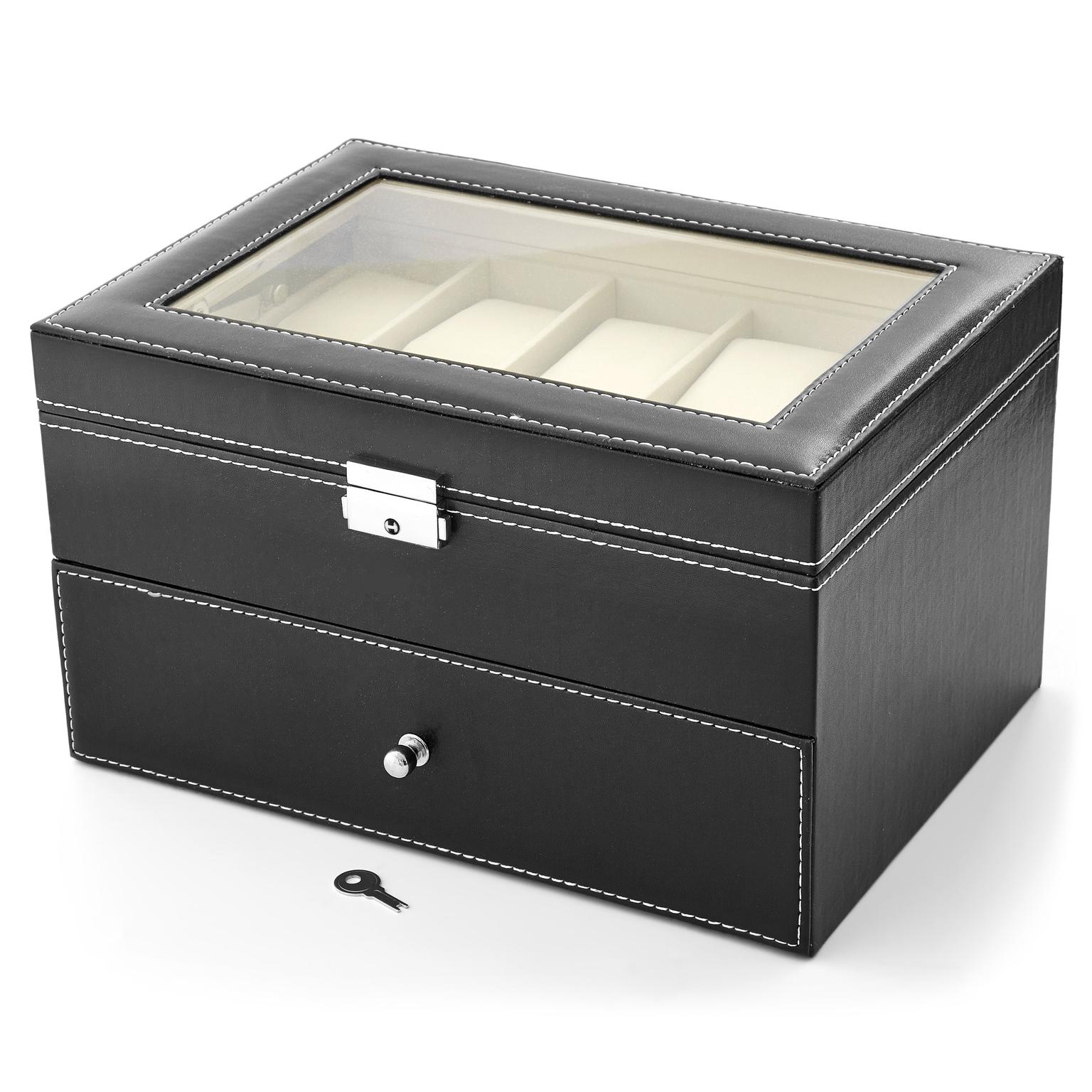 Caja para 20 relojes de piel sintética Caja para 20 relojes de piel sintética