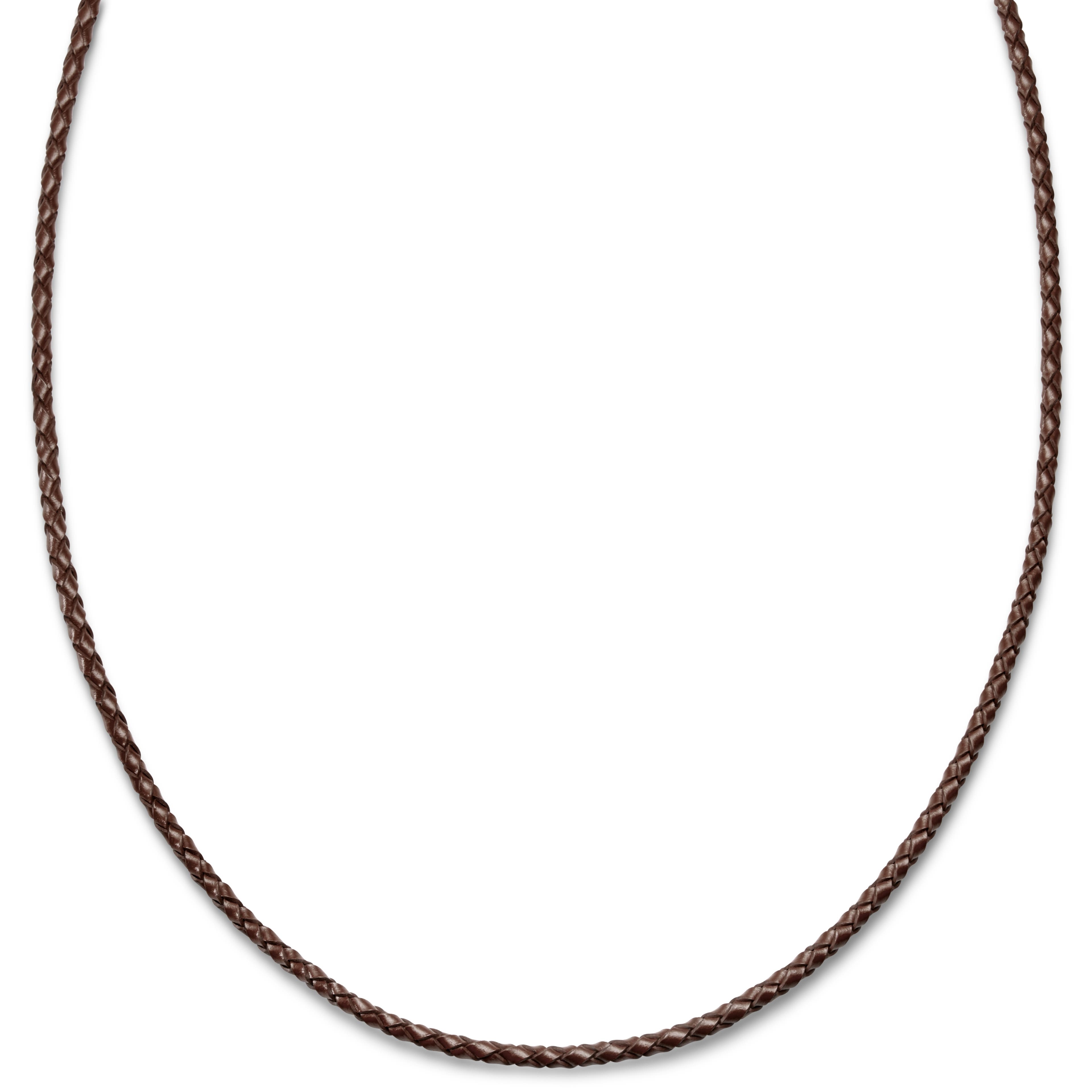 Tenvis | 1/8" (3 mm) Brown Leather Necklace