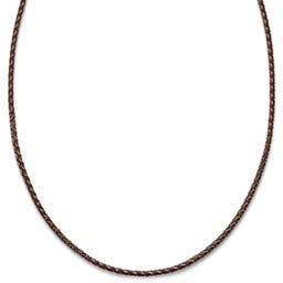 Tenvis | 1/8" (3 mm) Brown Leather Necklace