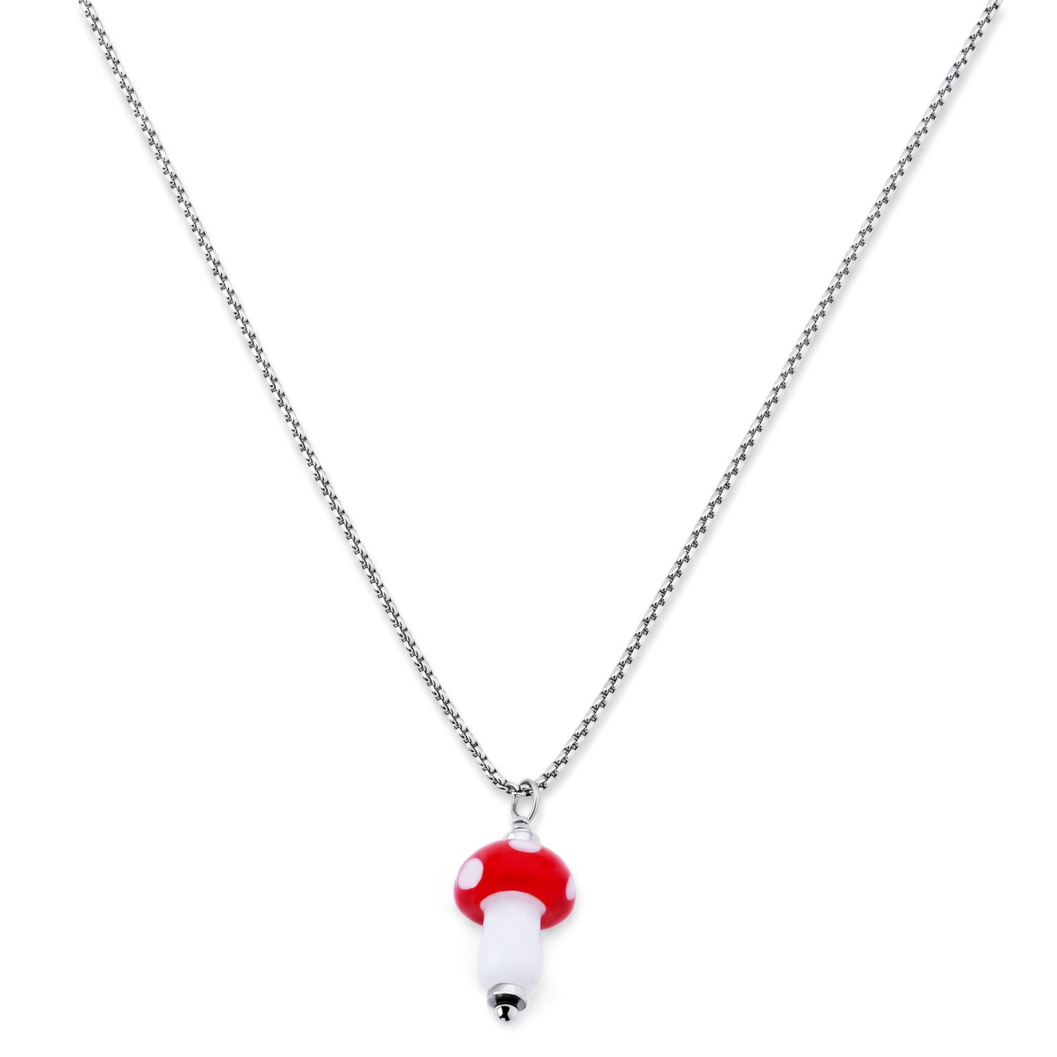 Pearlmania | Lucky Shroom κολιέ με γυάλινο μενταγιόν Pearlmania | Lucky Shroom κολιέ με γυάλινο μενταγιόν