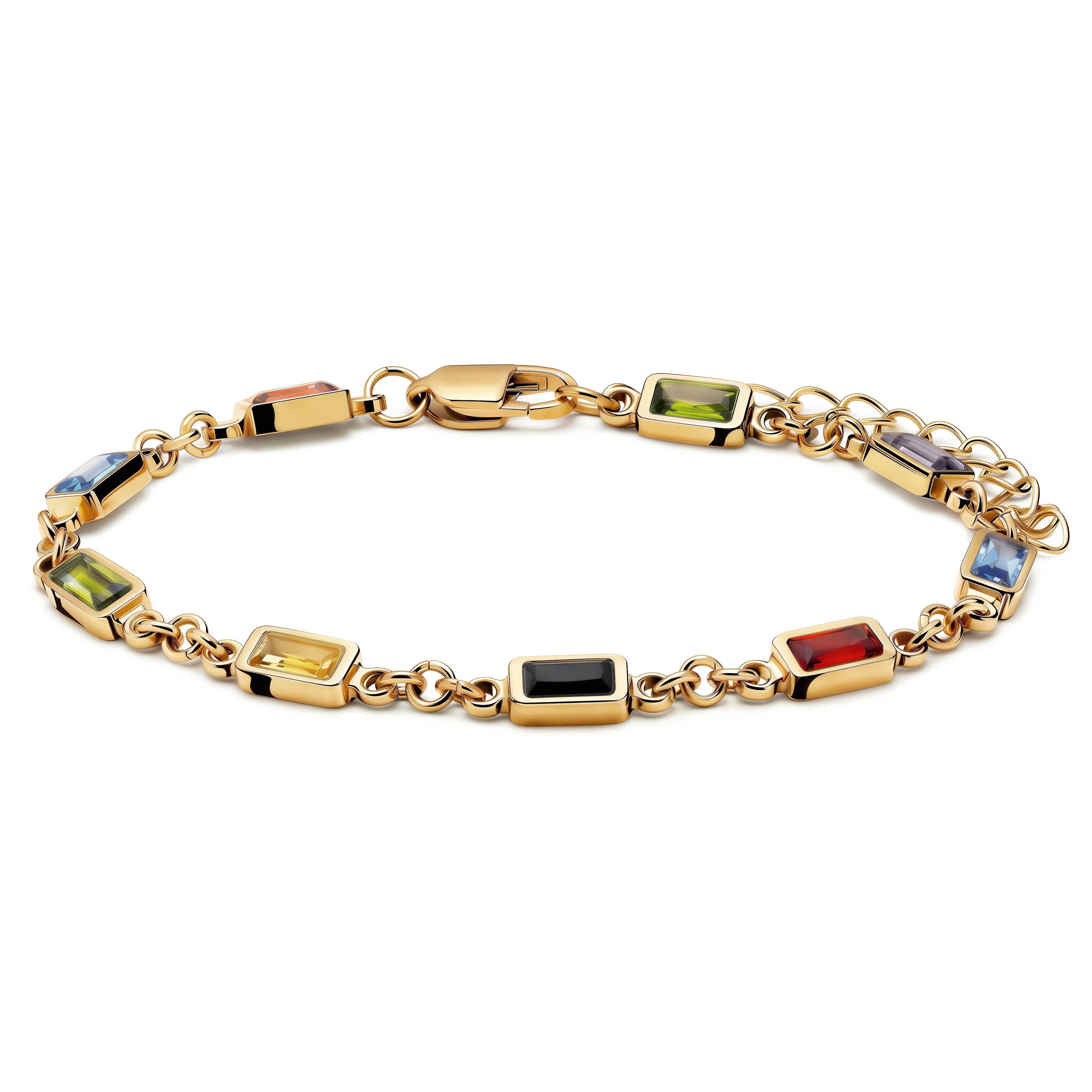 Prism | Spectrum Goldfarbenes Kristallglas-Edelstein-Armband Prism | Spectrum Goldfarbenes Kristallglas-Edelstein-Armband