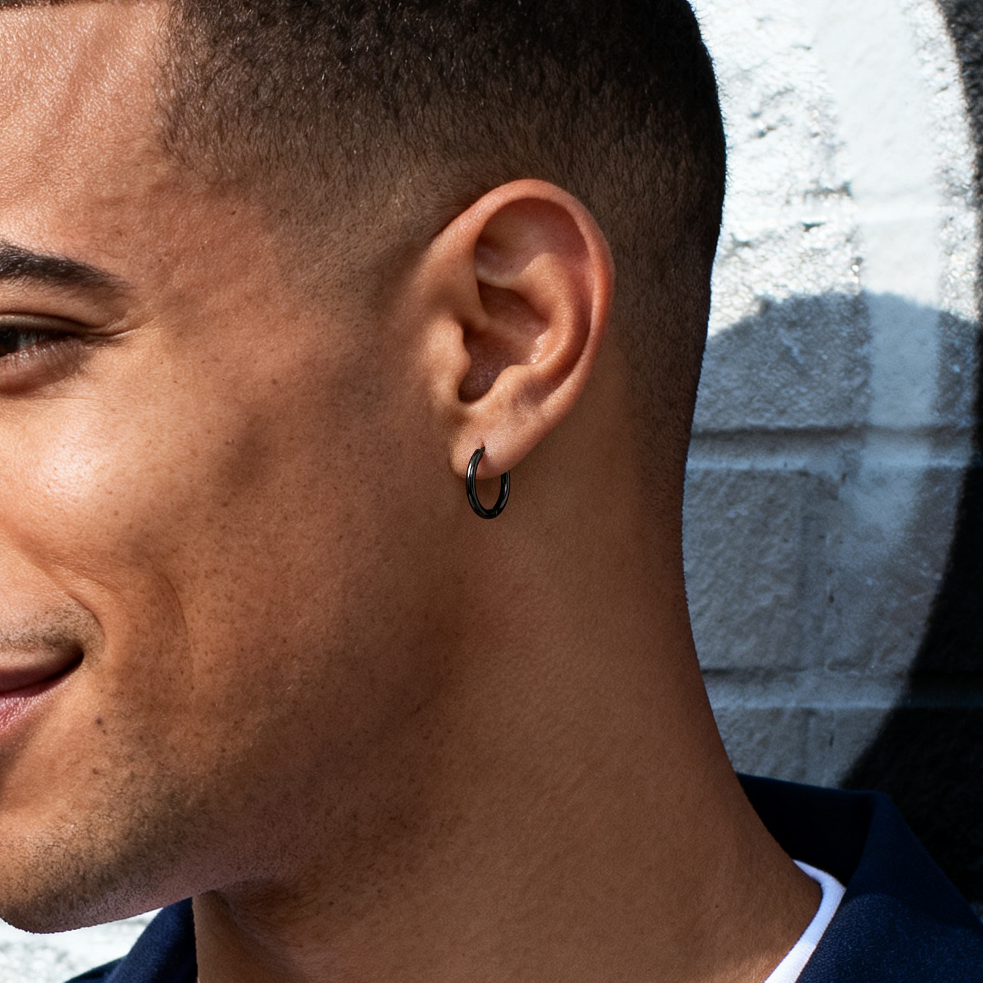 Black Titanium Hoop Earring - 4
