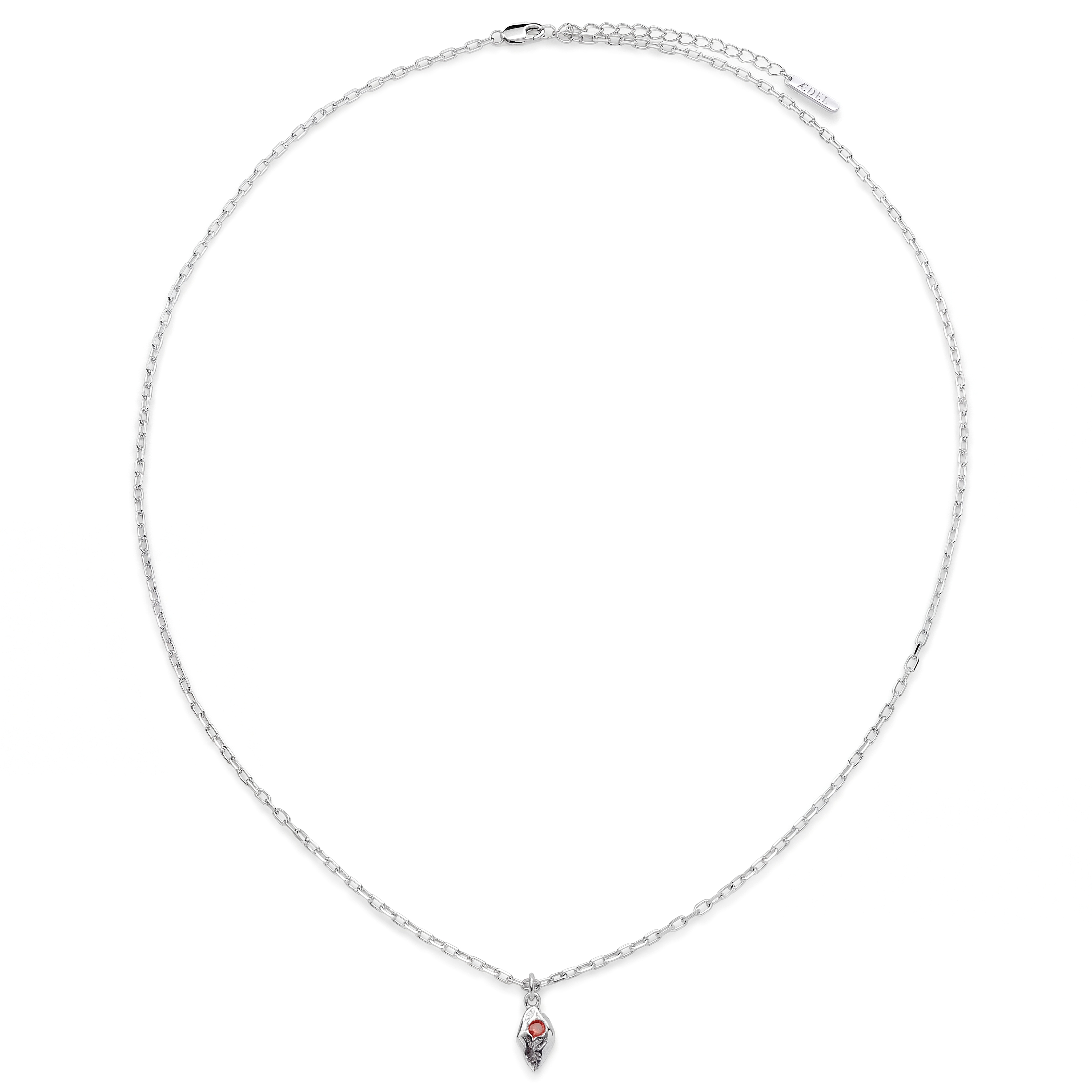 Hidden Gem | Blaze slanke ketting van 925 sterling zilver met druppelvormig detail - 2