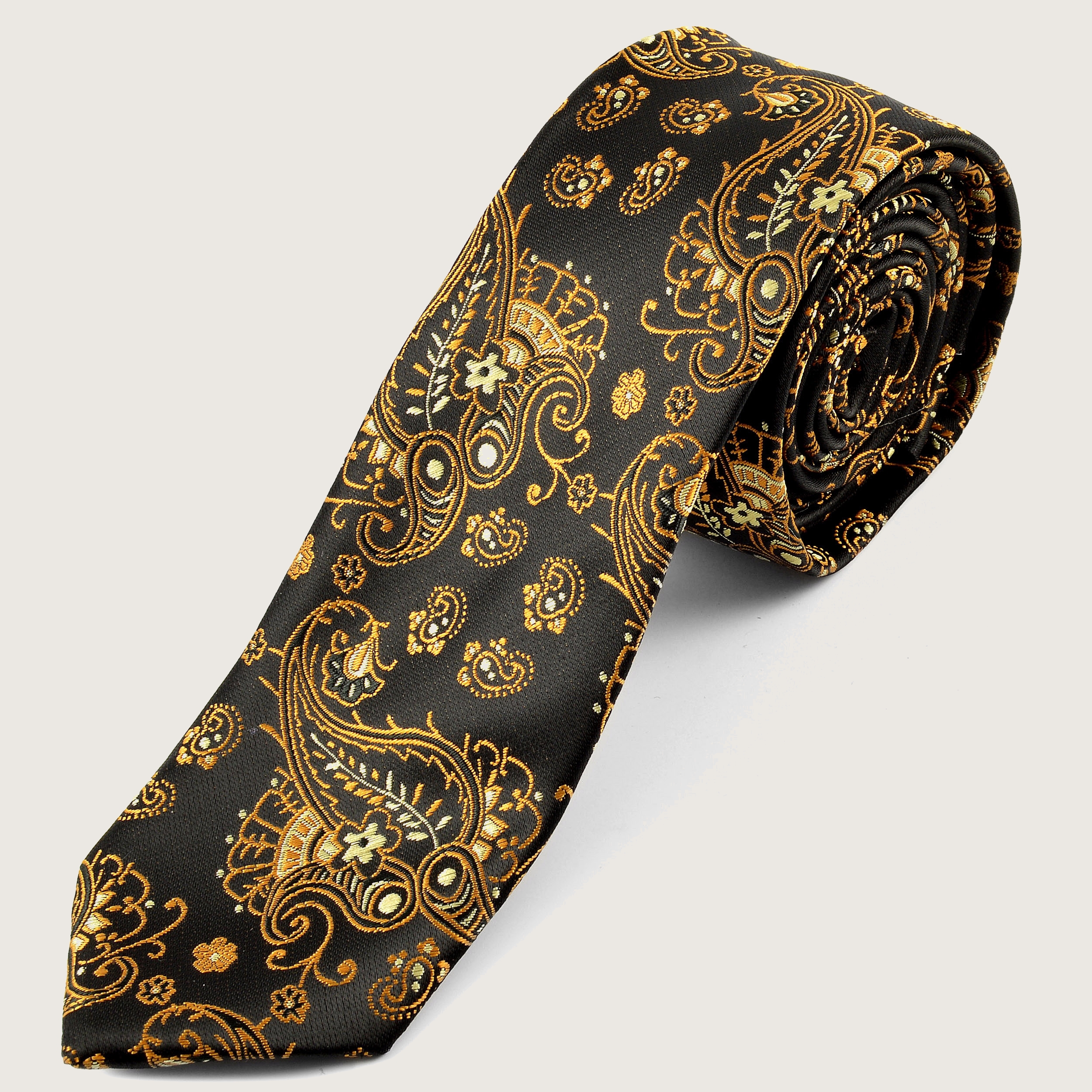 black patterned tie