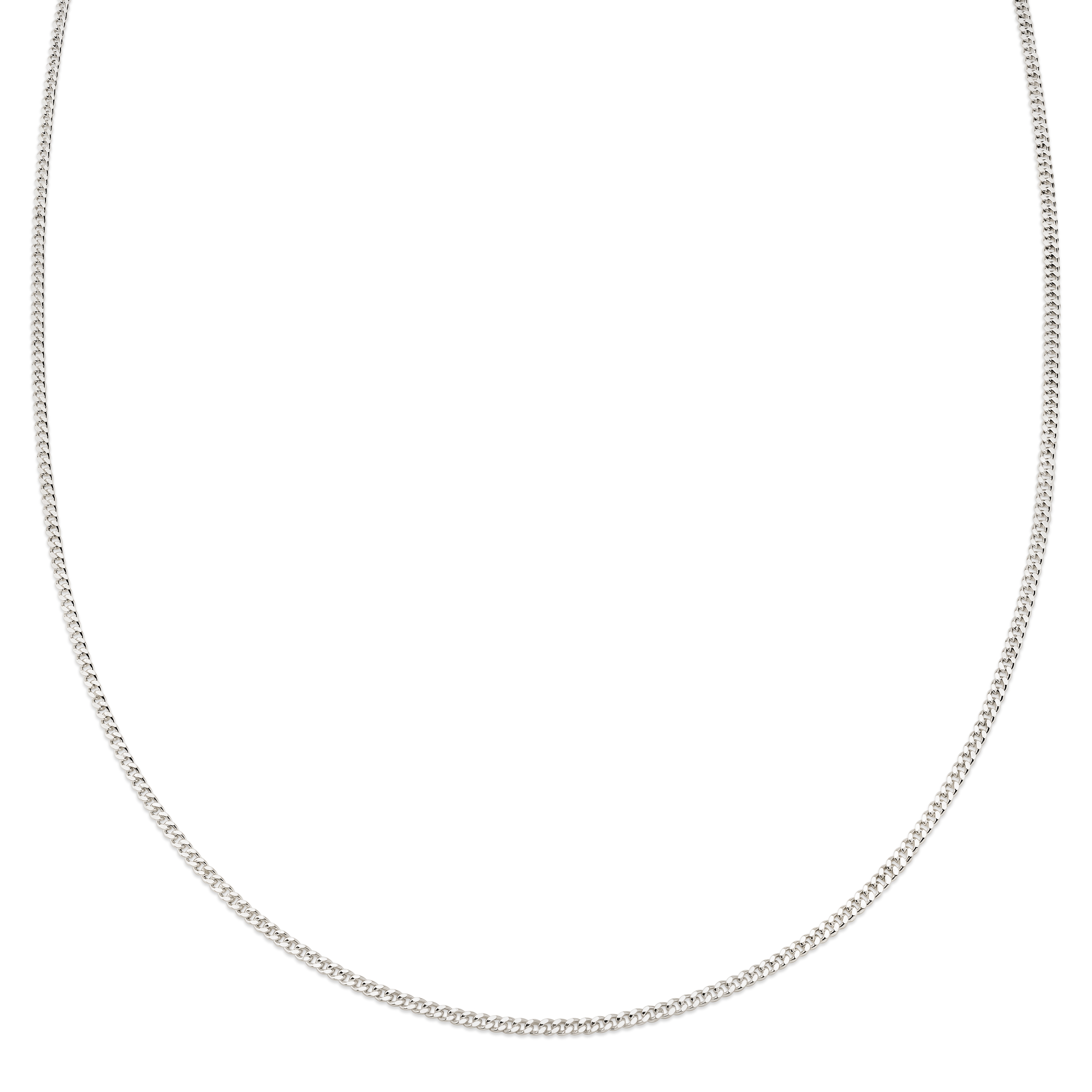 Argentia | 2 mm náhrdelník z curb retiazky zo surového mincového striebra 925 bez povrchovej úpravy