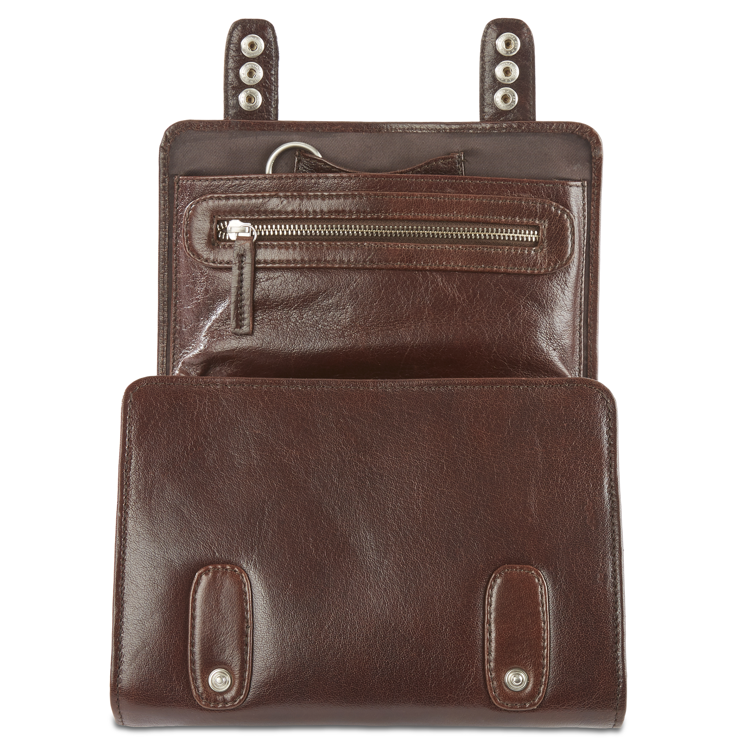 California Brown Hanging Toiletry Kit Leather Bag - 9