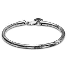 Essentials | 4 mm Zilverkleurige Armband met Slangenschakels