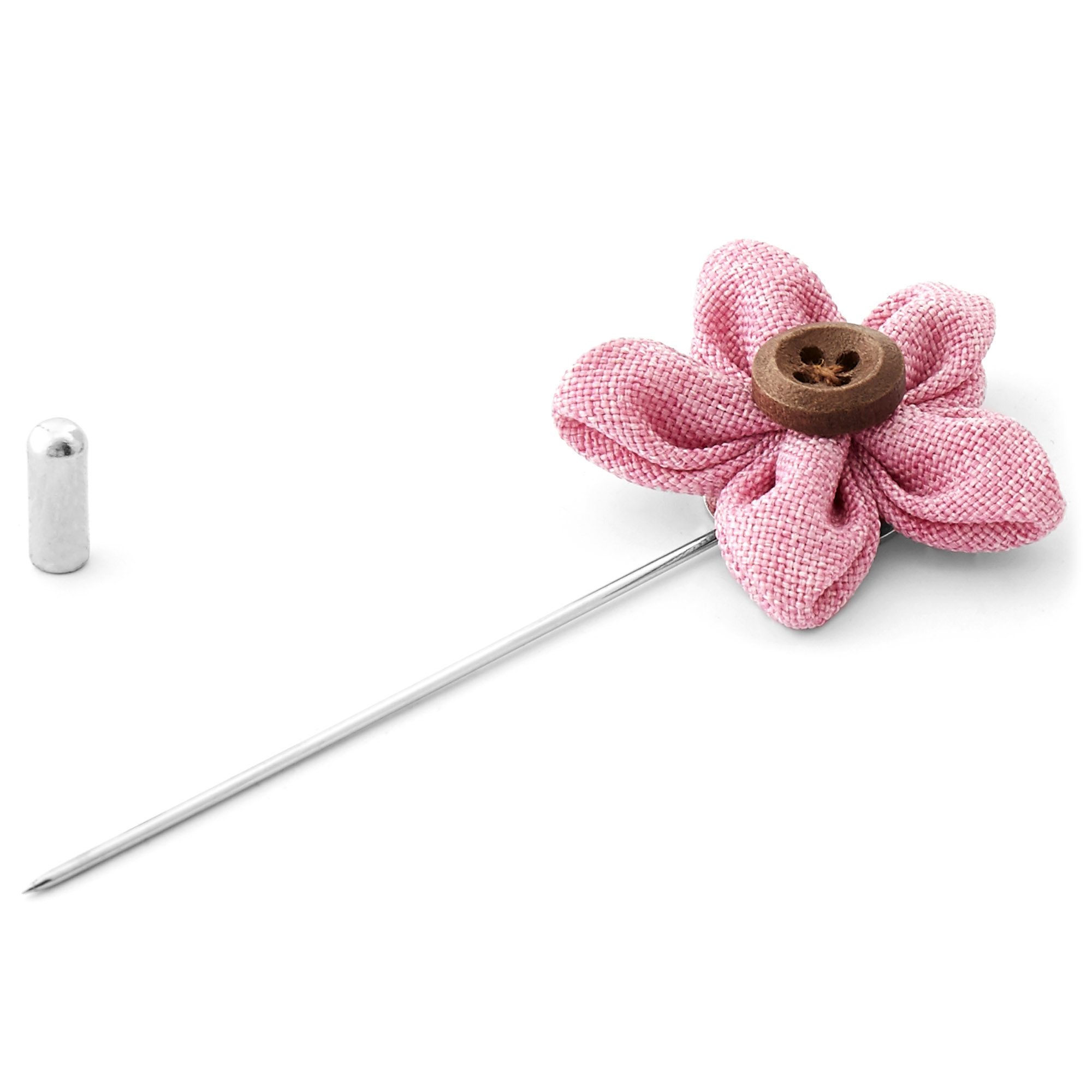 Jakkenål med Lyserosa Blomst og Knapp - 2