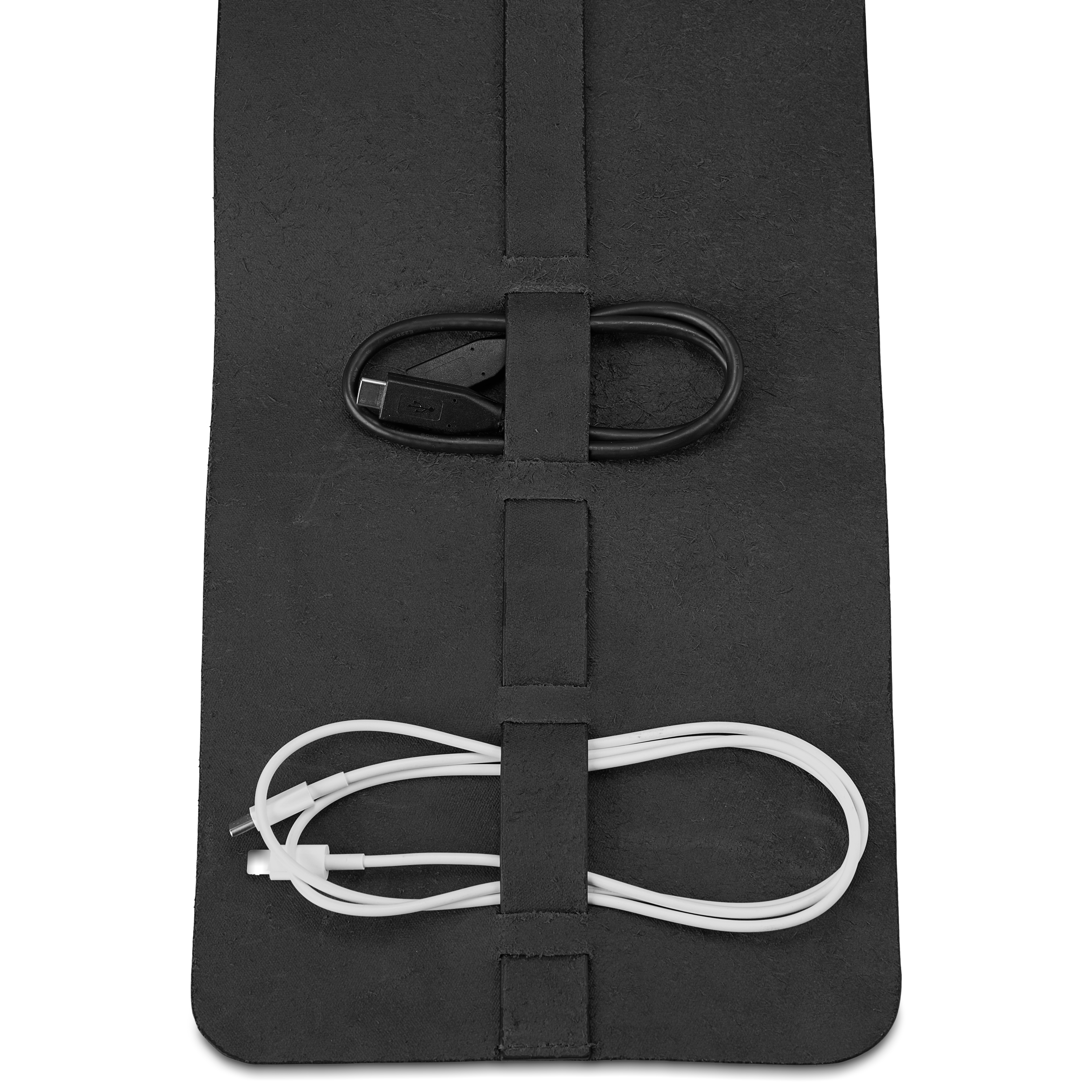 Black Leather Cable Organiser - 4