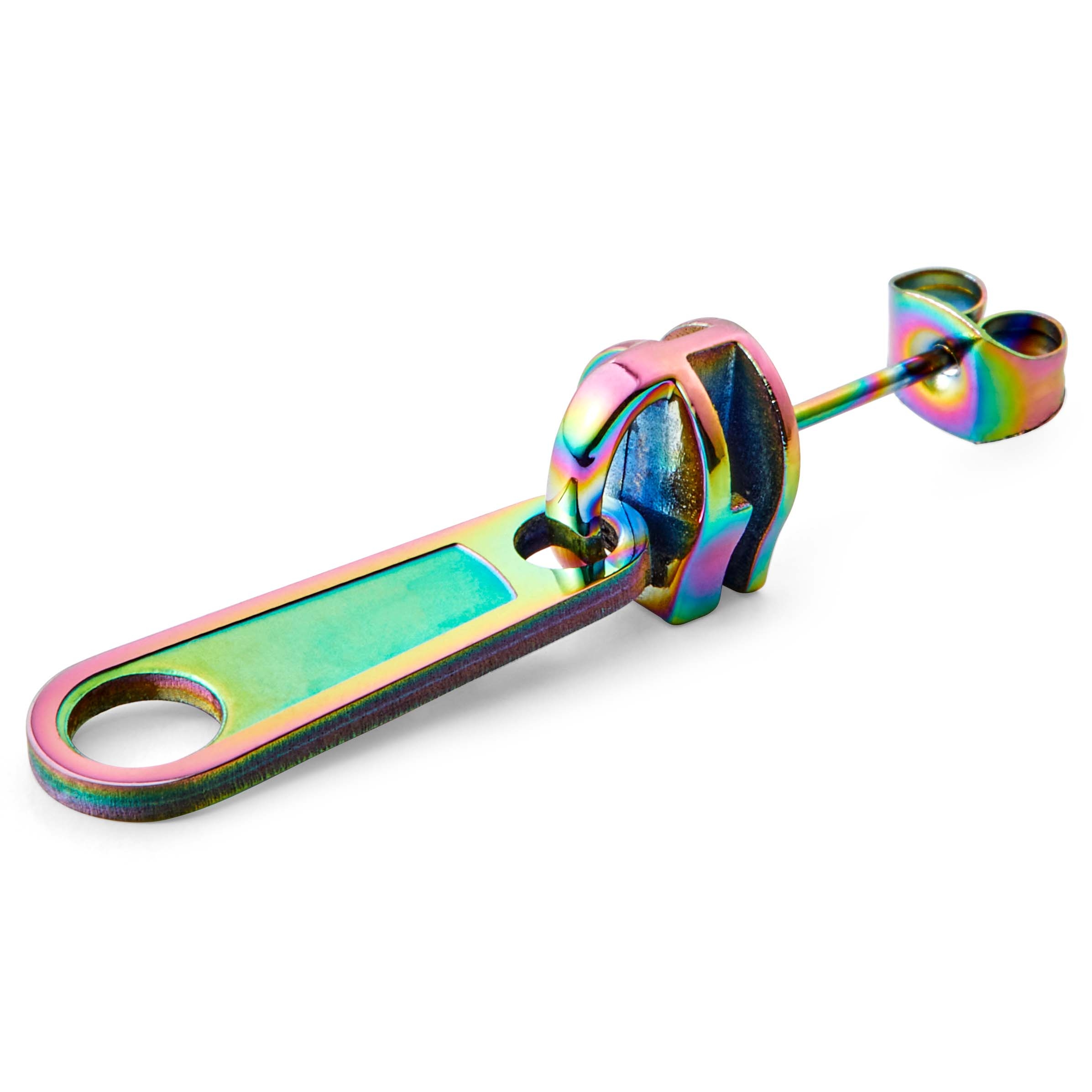 SALAN Orecchini A Bottone Con Topazio Arcobaleno, Vero Argento 925, Gioielli Donna