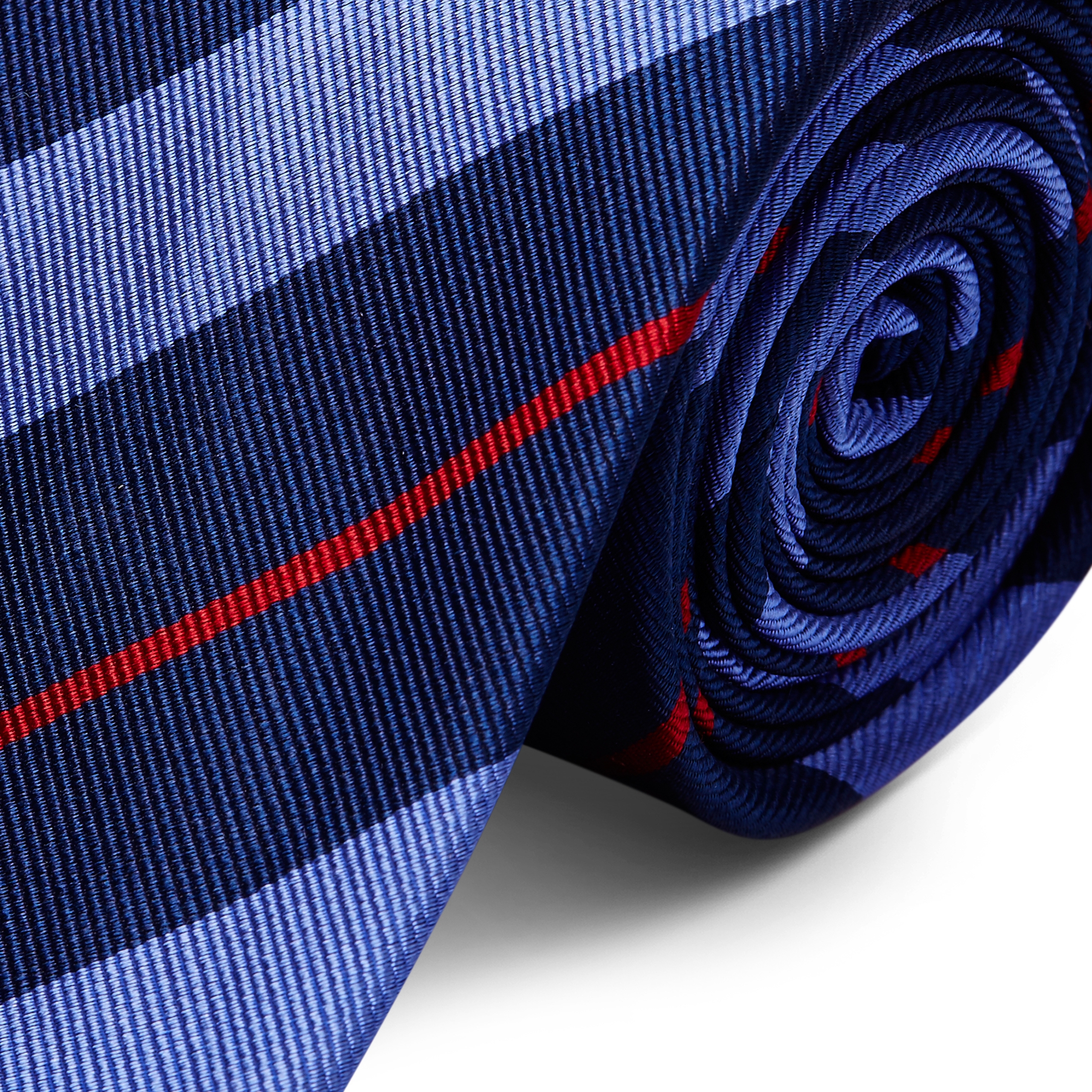 Silkeslips med Marineblå, Lyseblå og Røde Striber 8 cm - 2