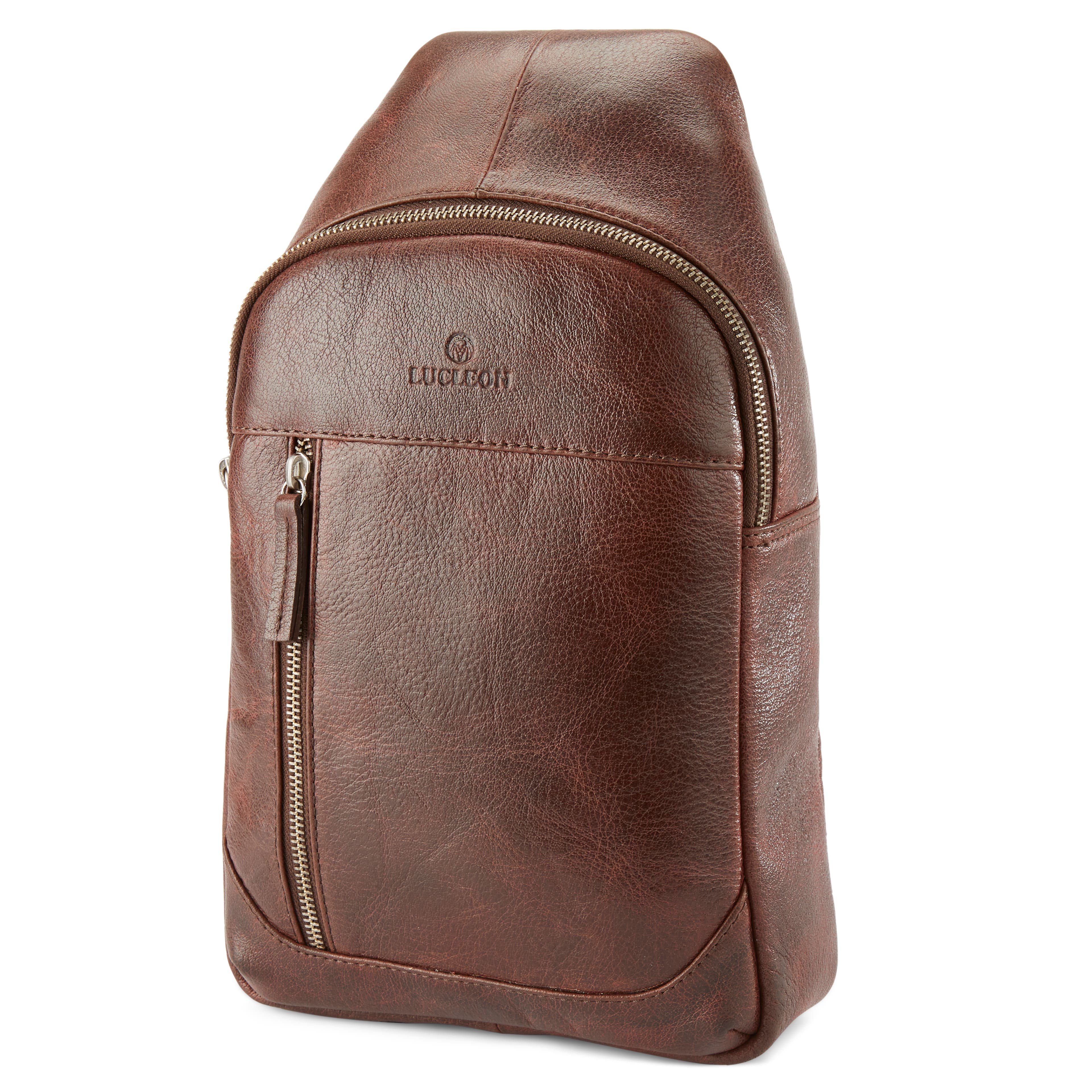 California Mini Brown Leather Sling Bag