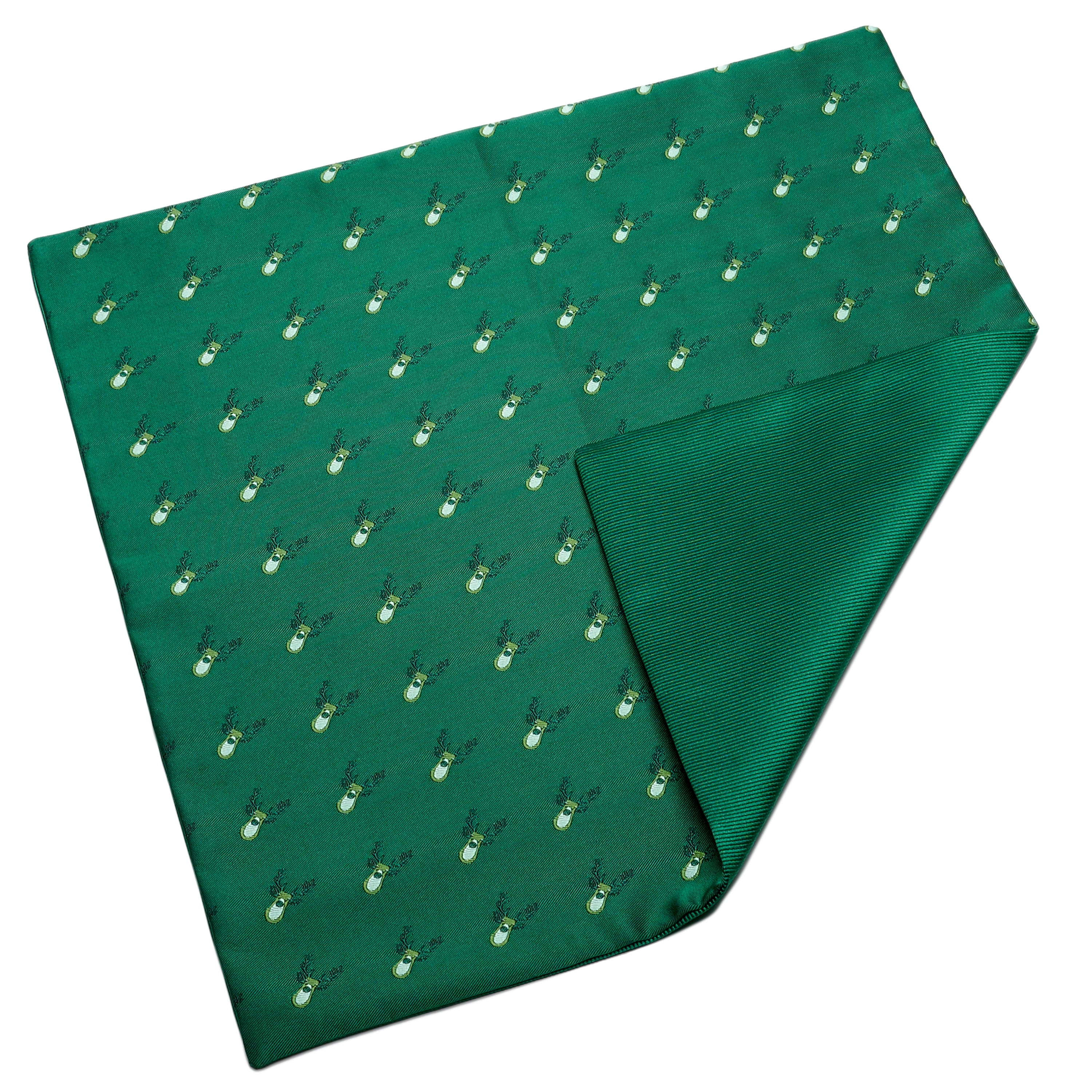 Green Christmas Reindeer Pocket Square - 5