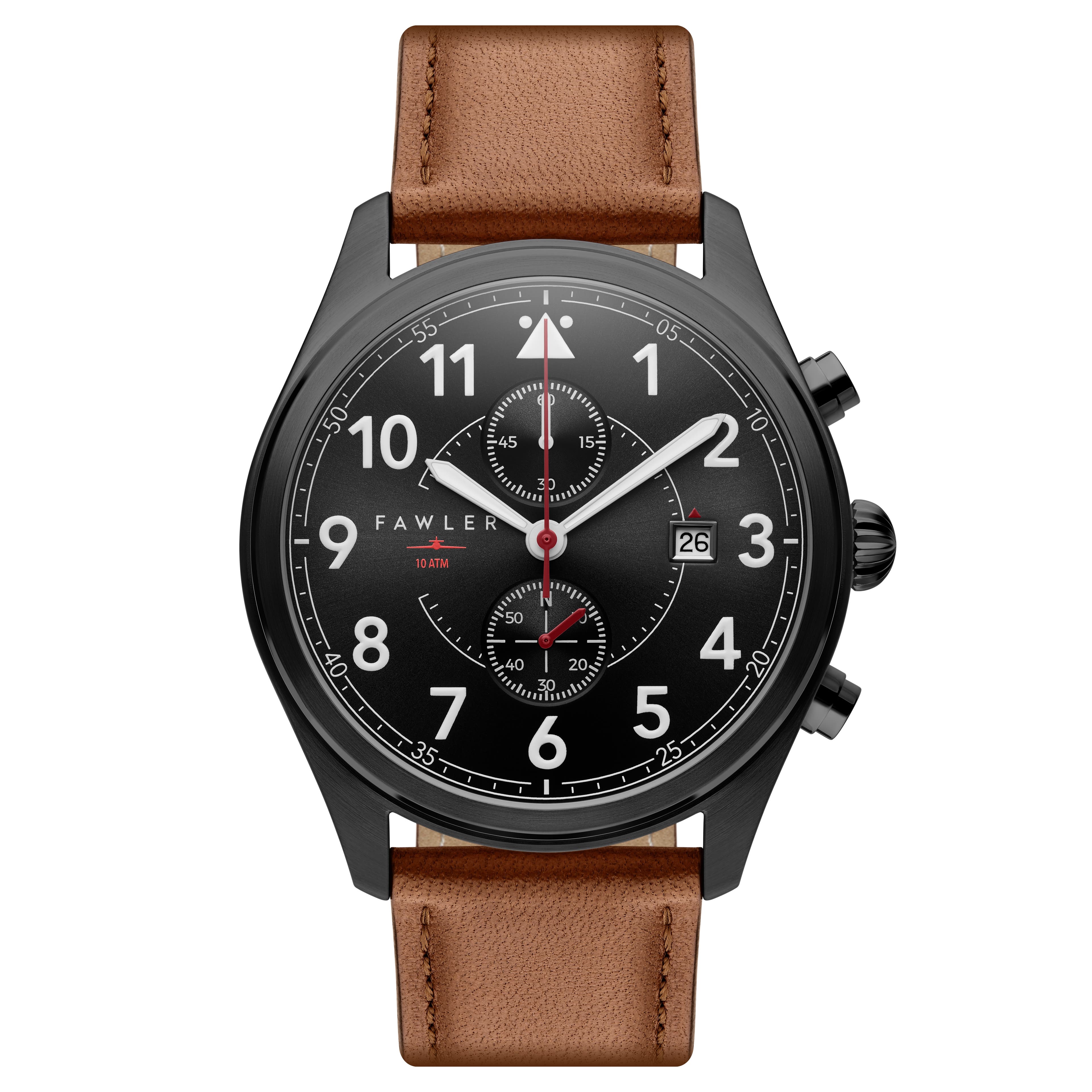 Fraser | Black & Brown Pilot’s Chronograph Watch