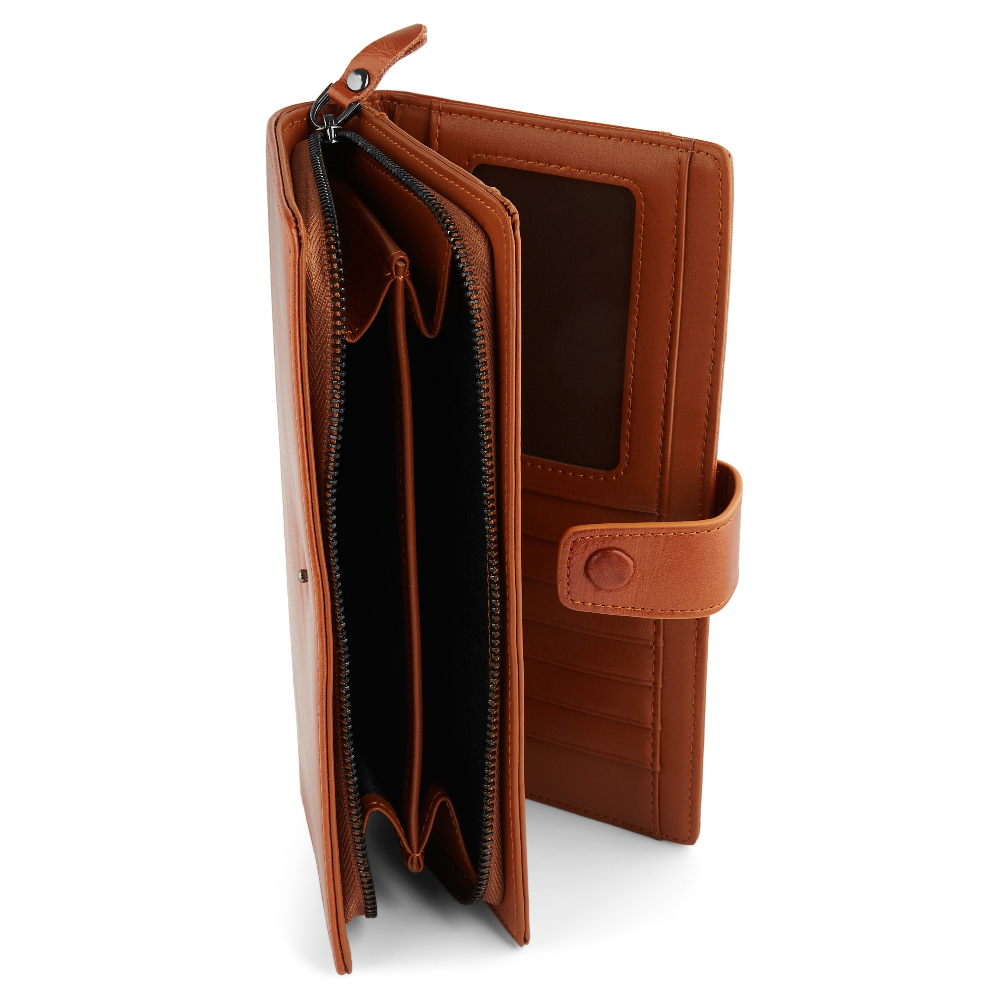 Cartera grande y lisa de color canela  - 6