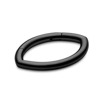 10 mm Ovaler Piercing-Ring aus schwarzem Titan