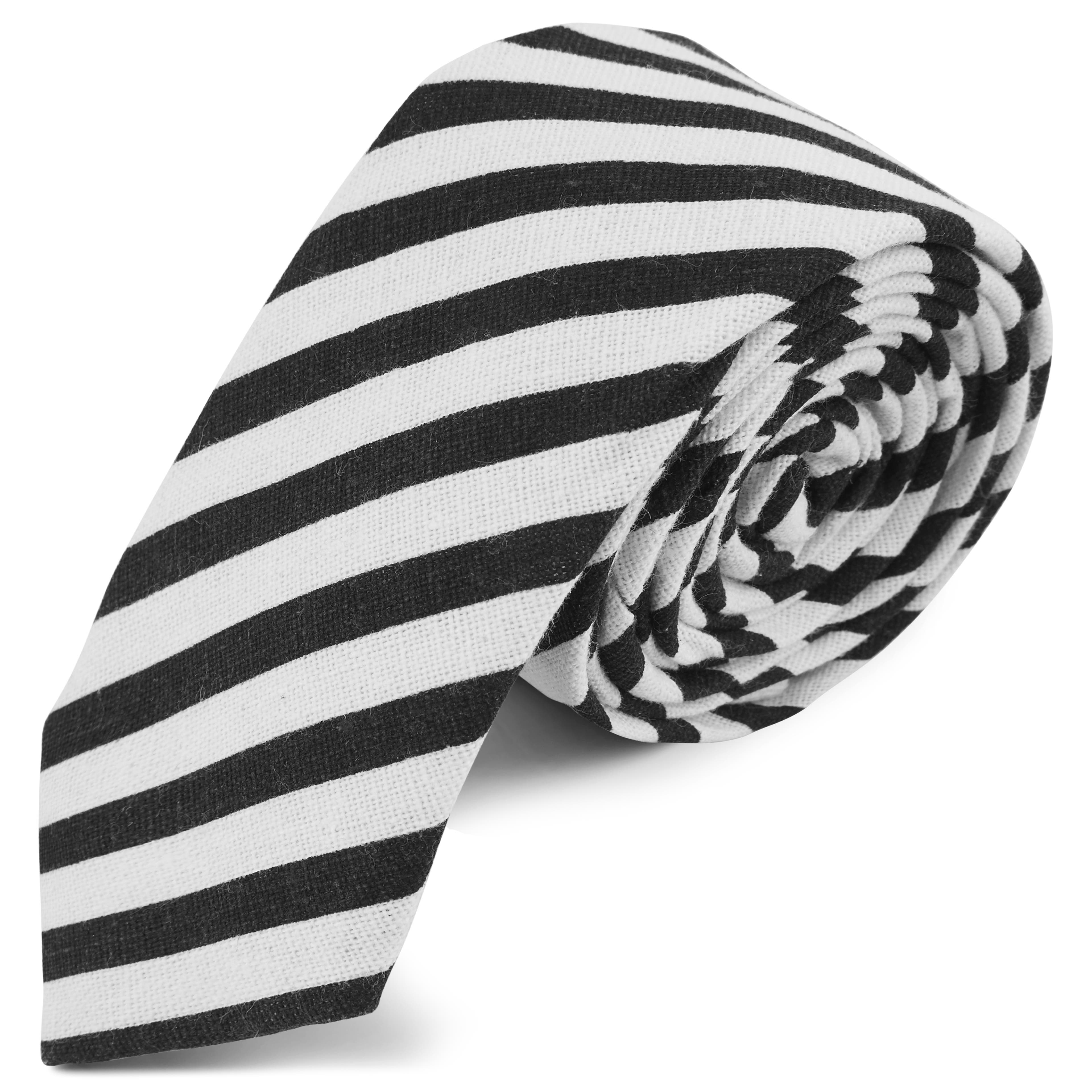 Cravate rayée noire et blanche
