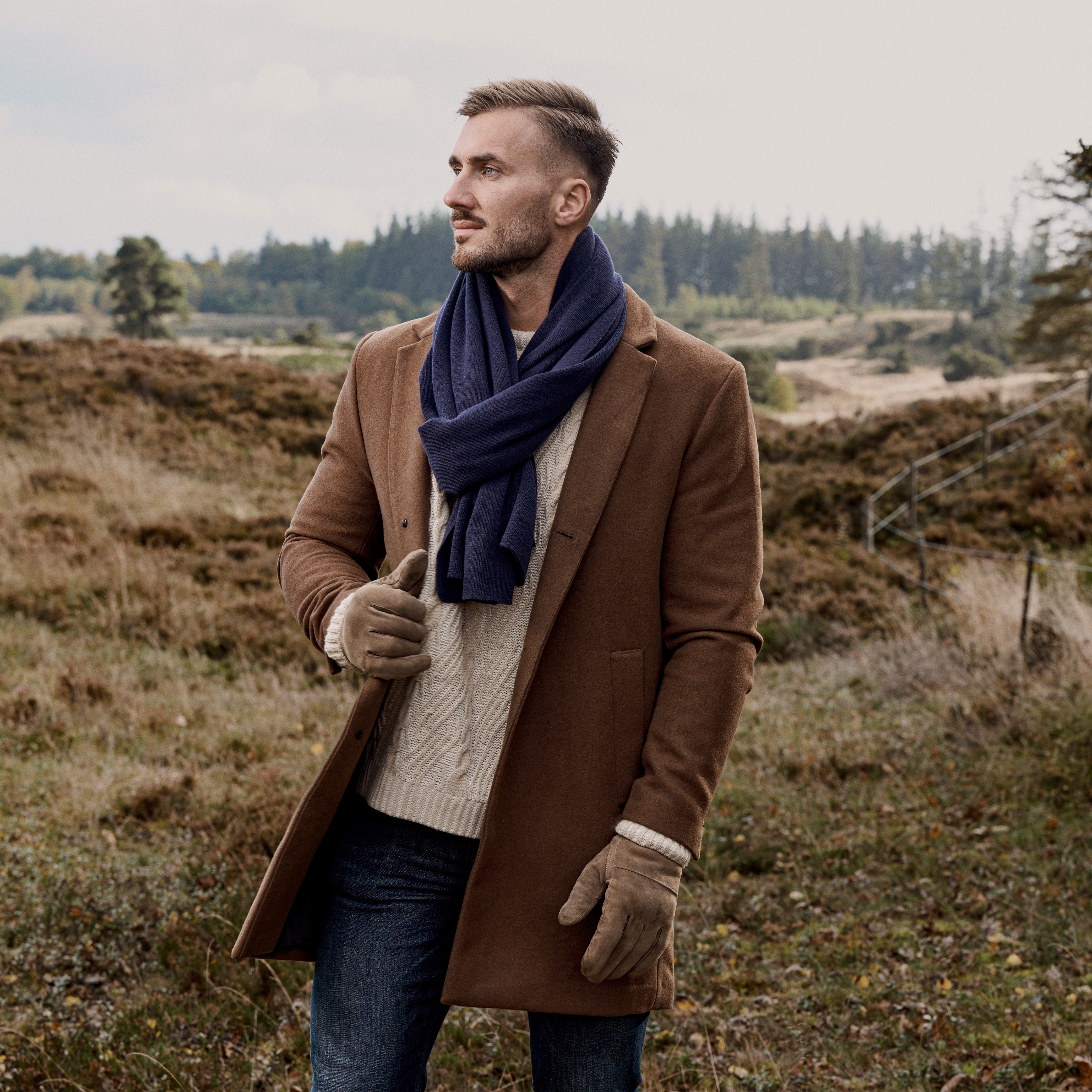 Hiems | Светлокафяви велурени кожени ръкавици - 5