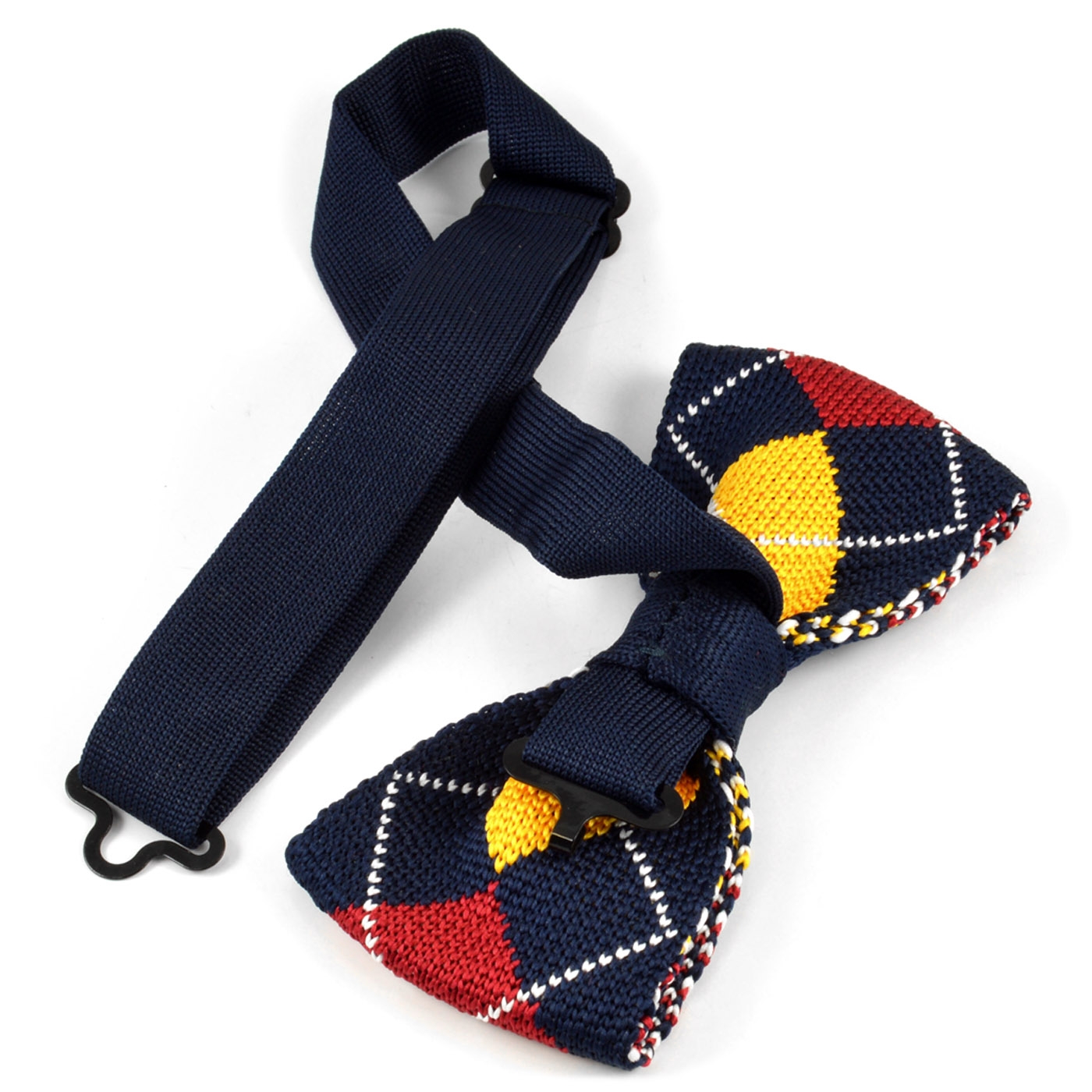 Pajarita a cuadros exclusiva en azul marino  - 3