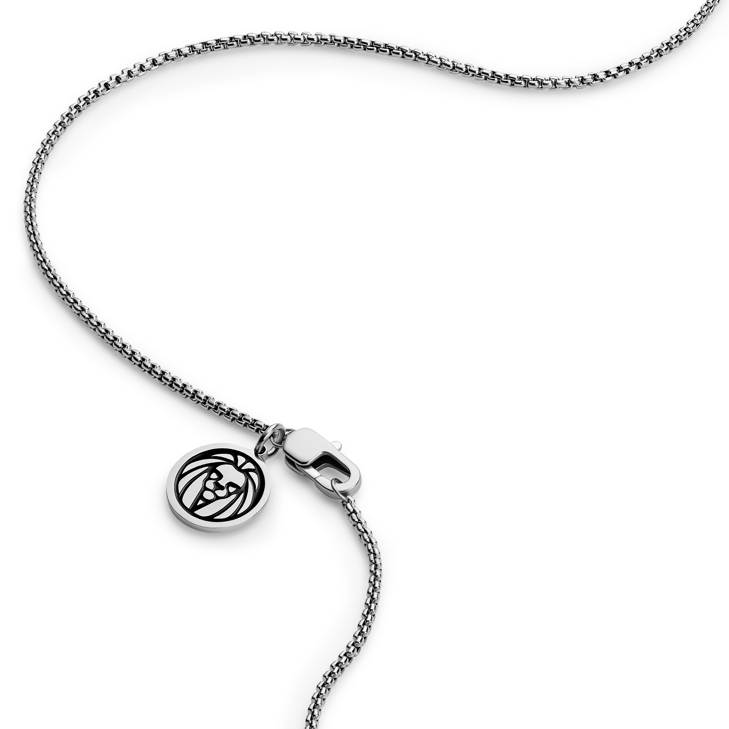 Essentials | 1 mm Silver-Tone Curved Box Chain Necklace - 3