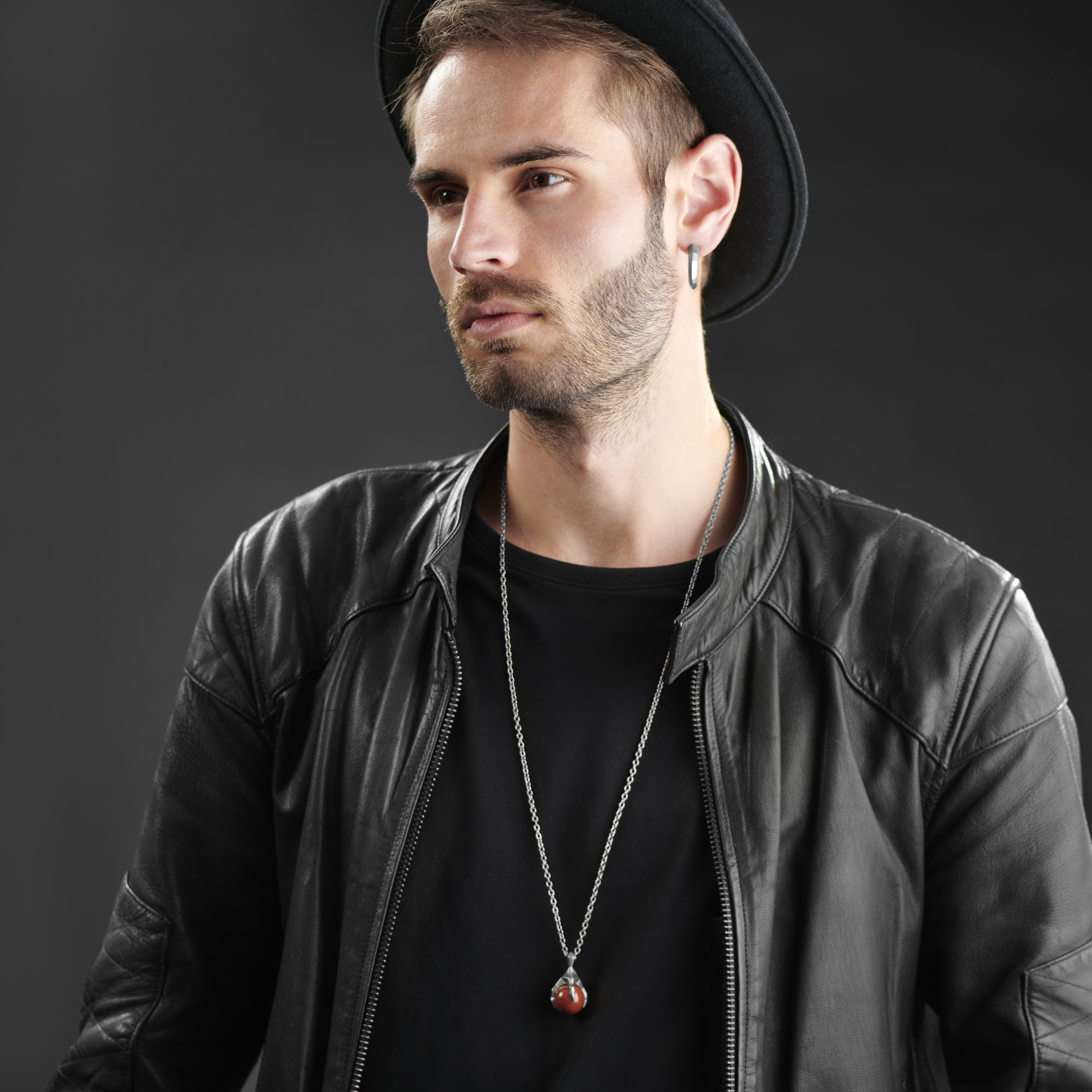 Jax Stainless Steel Claw Necklace with Red Jasper Stone - 6