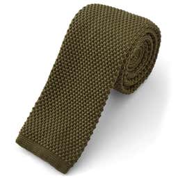 Pletená kravata ve vojenské zelené barvě