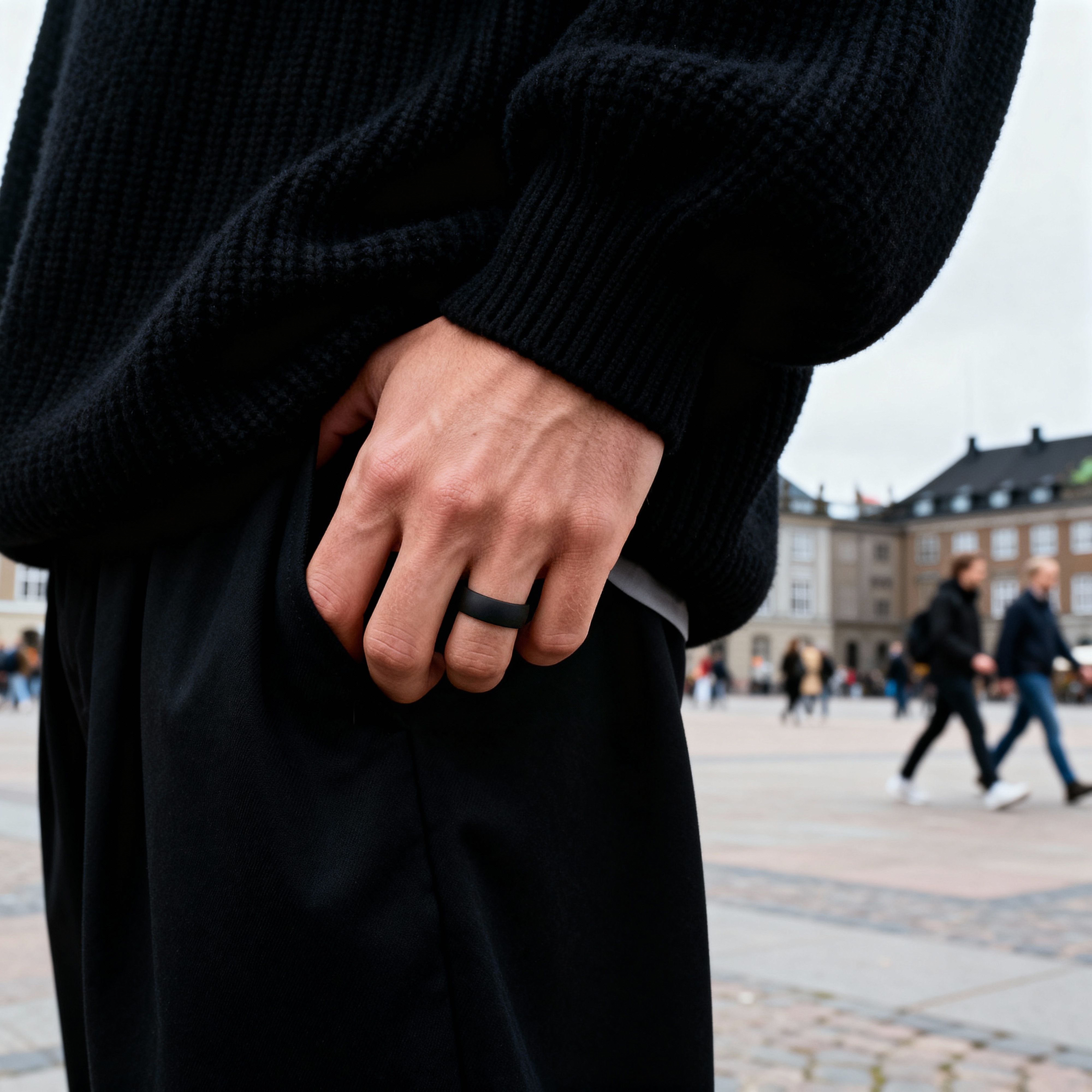 Fekete klasszikus szilikon gyűrű - 2