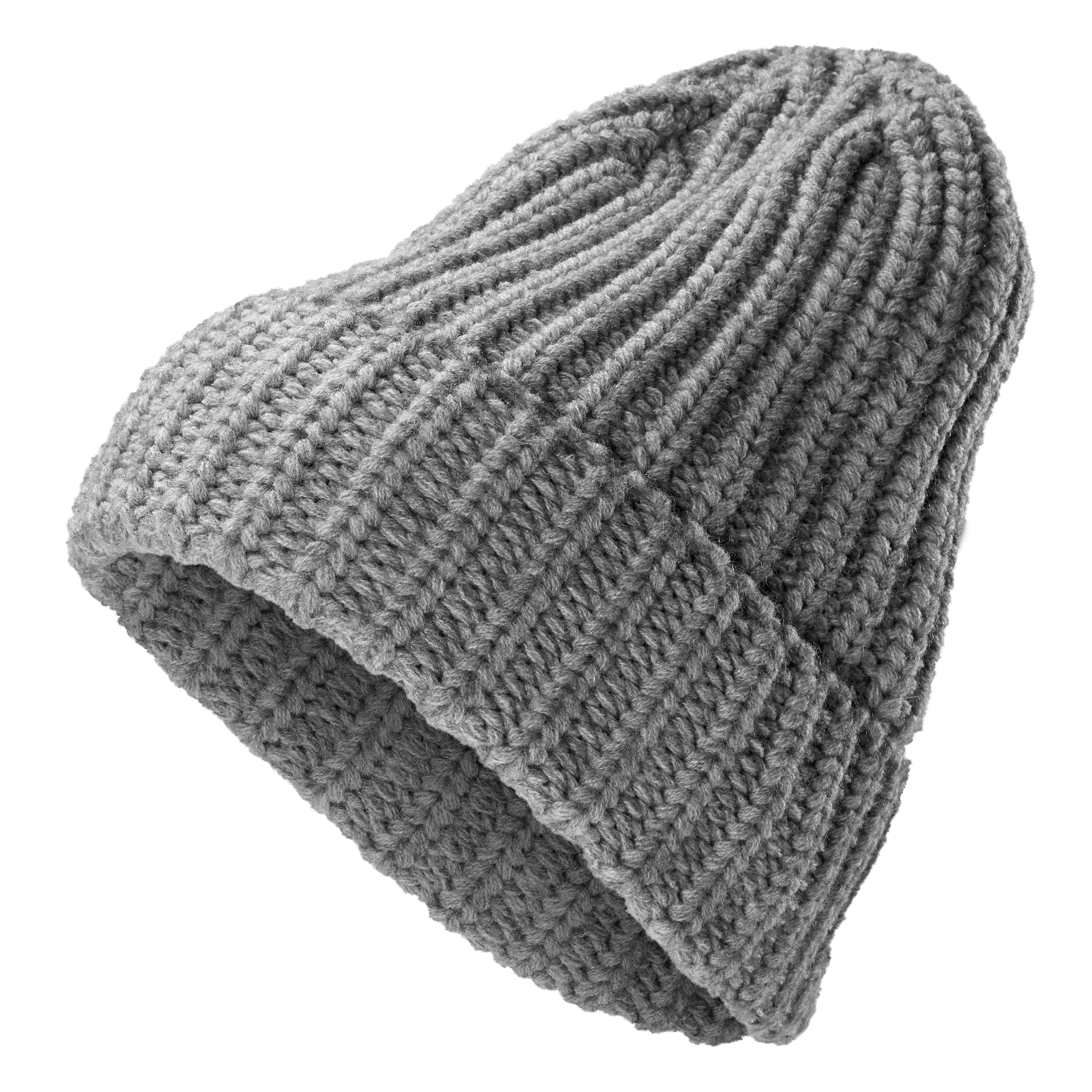 Montagna | Camouflage Gray Chunky Knitted Rib Beanie