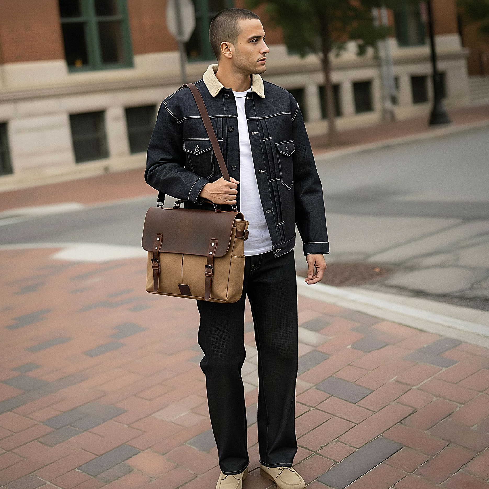 Sac à bandoulière de style vintage couleur havane - 3