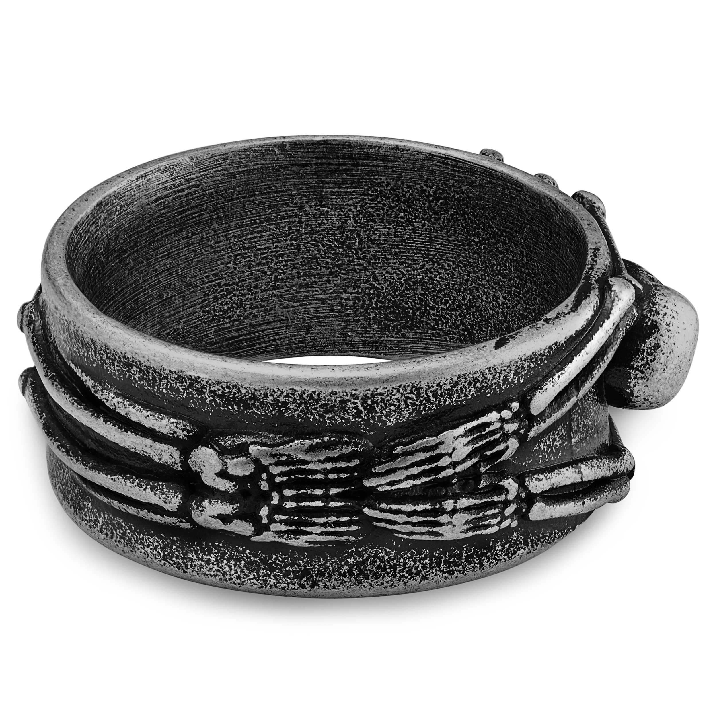 Aspero | 10 mm Grått Rustfritt Stål Skjelettring - 3