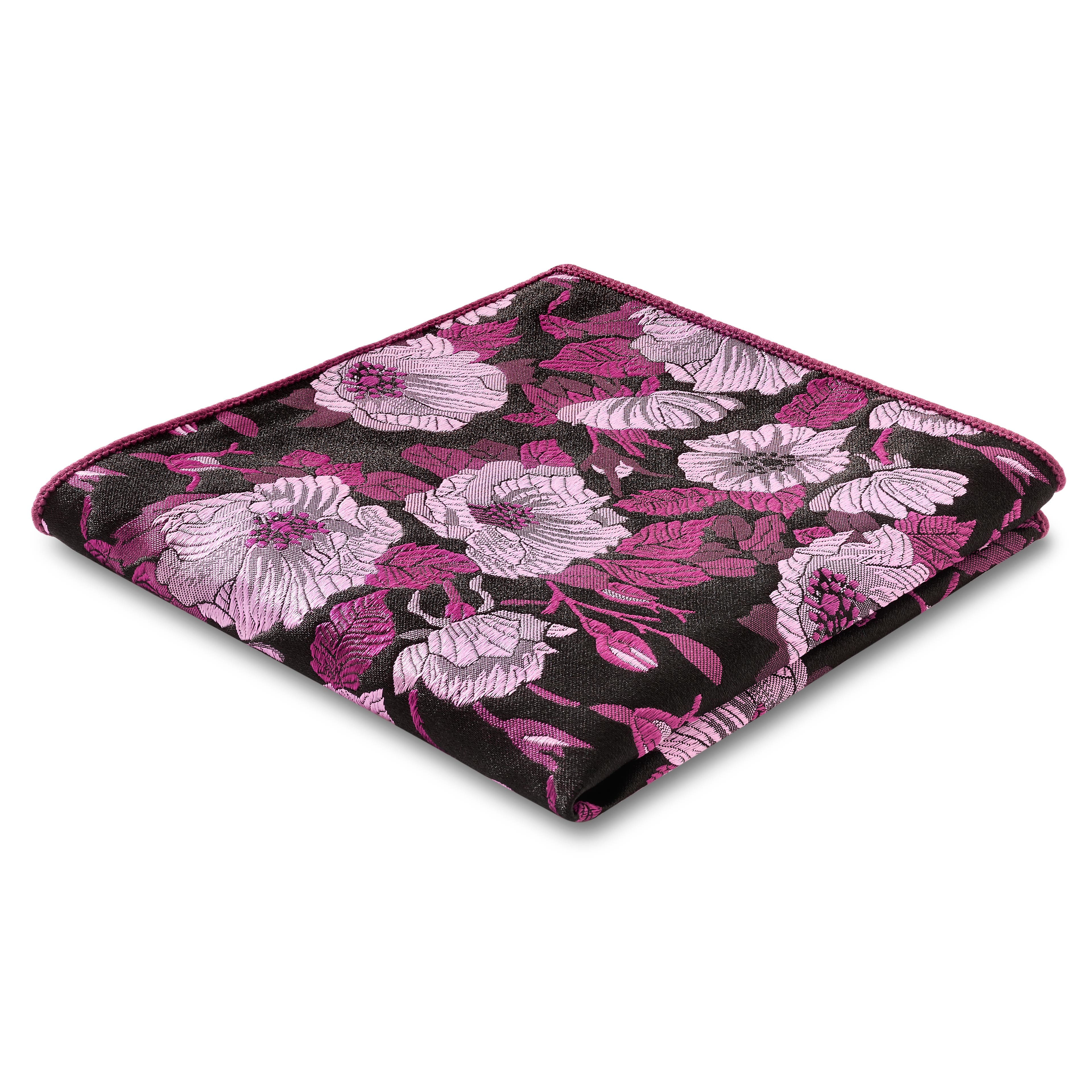 Dianthus | Fazzoletto da taschino in seta rosa con motivo floreale