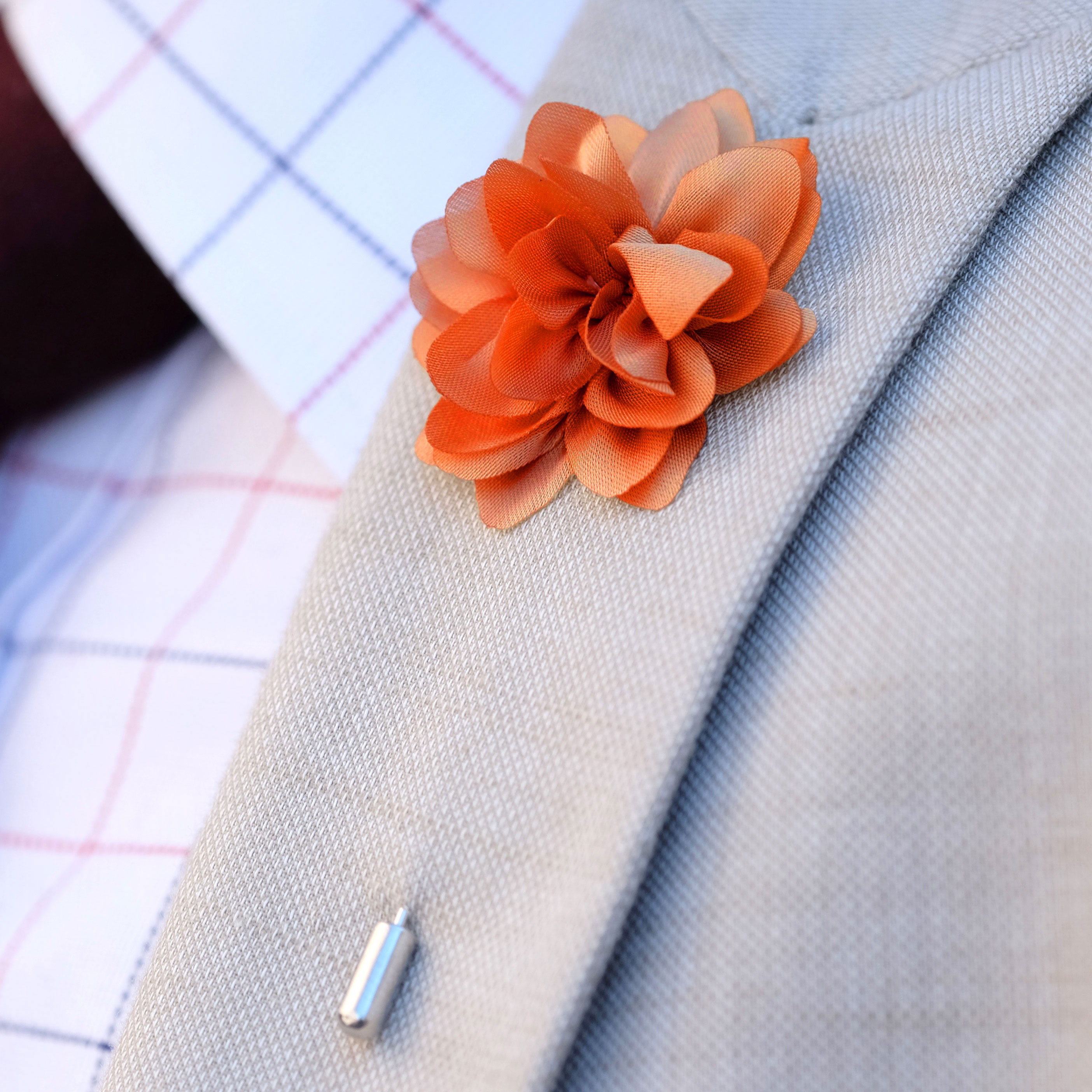 GoTie Orange Blossom Flower Lapel Pin