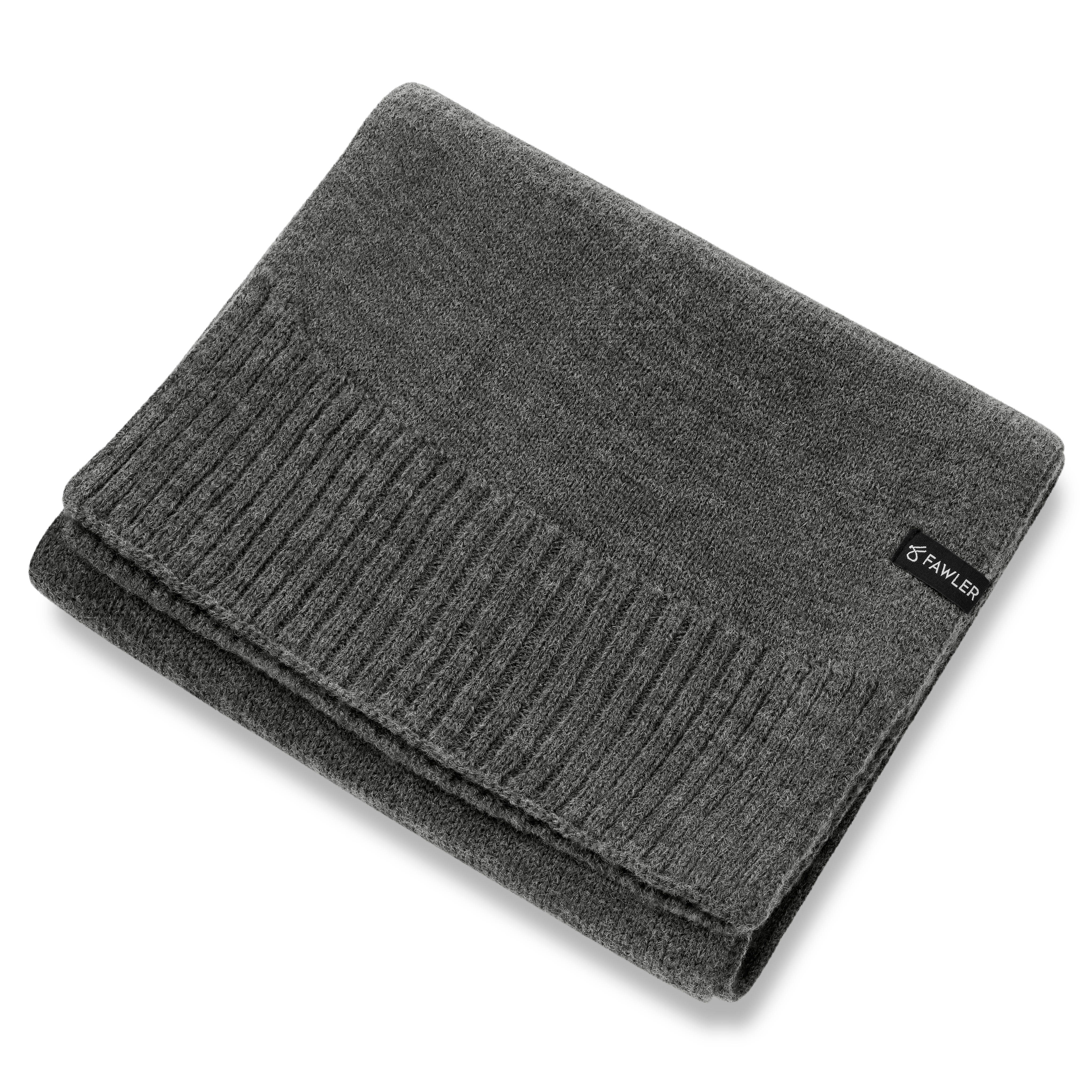 Kaleb | Merino Kane tørklæde i mørkegrå uld - 2