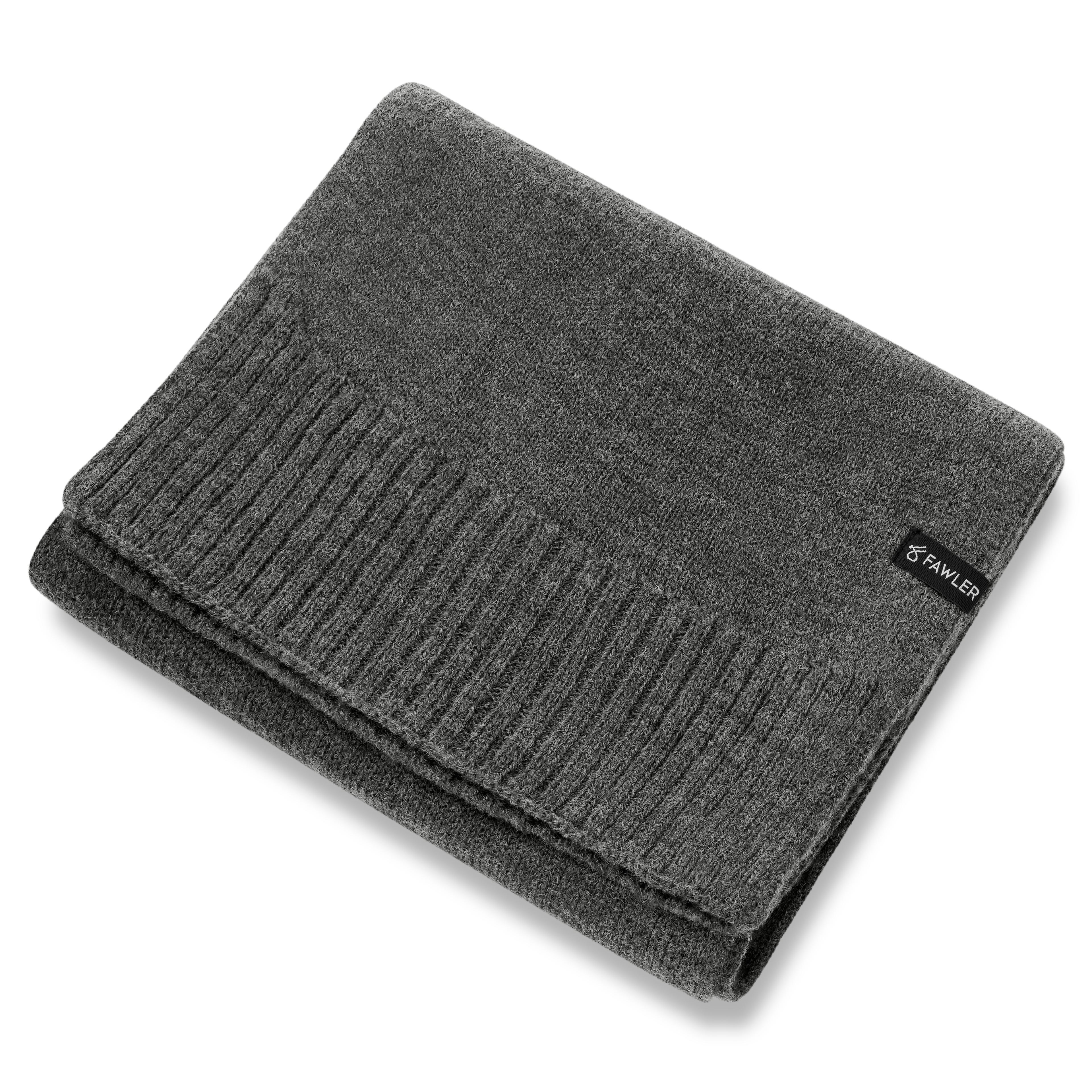 Kaleb | Dark Grey Merino Kane Scarf | In stock! | Fawler