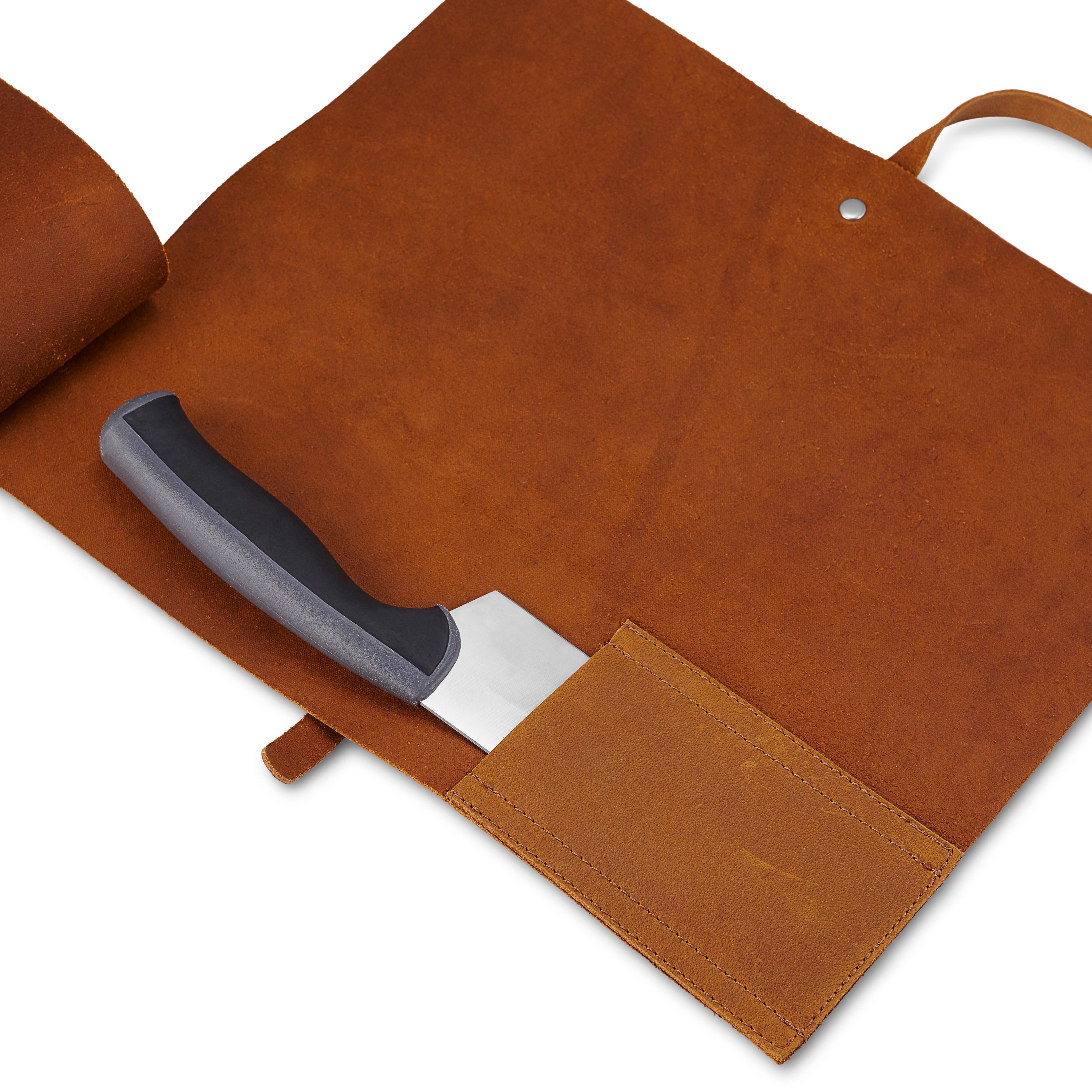 Brązowy skórzany pokrowiec na noże - 3