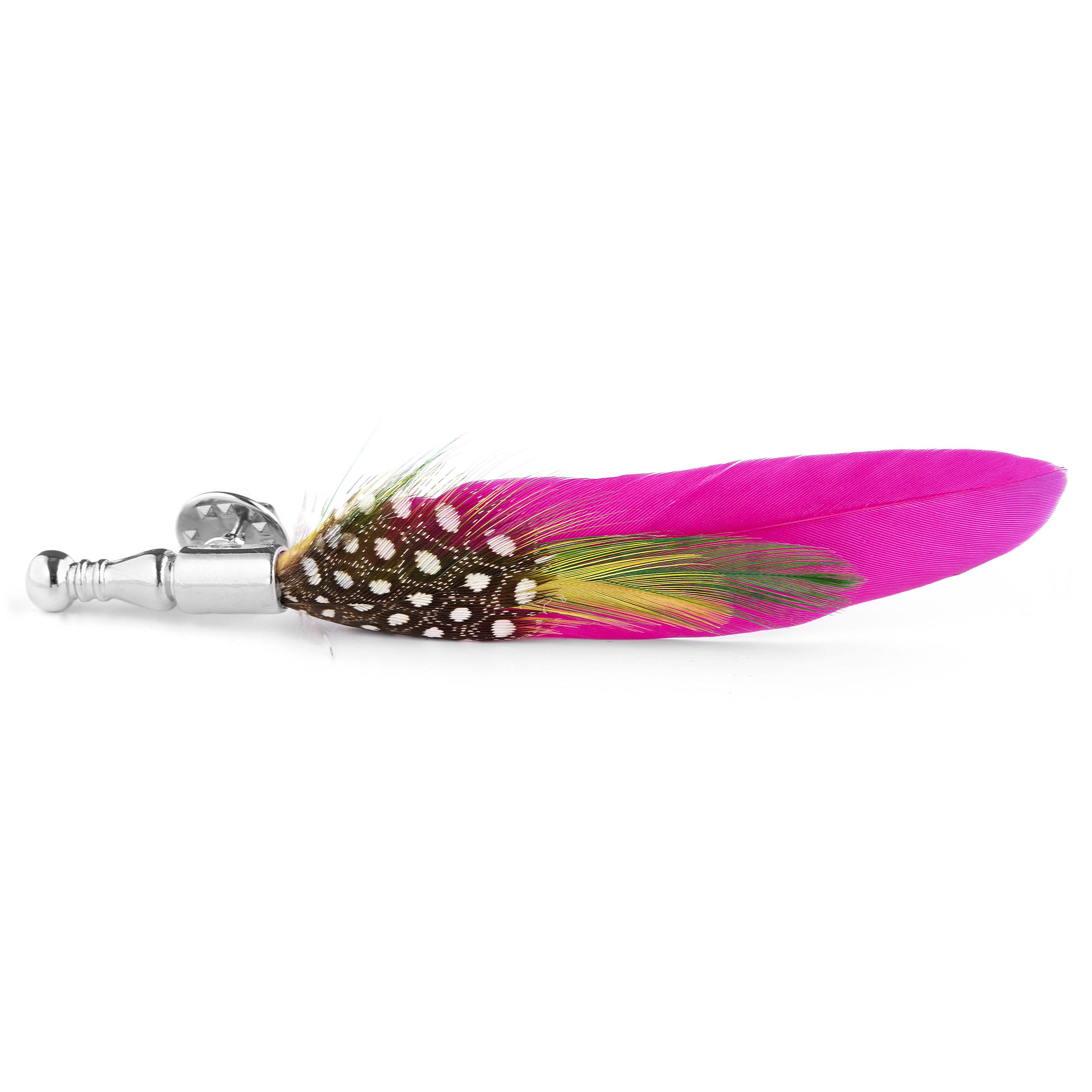 Hot Pink Feather Lapel Pin - 2